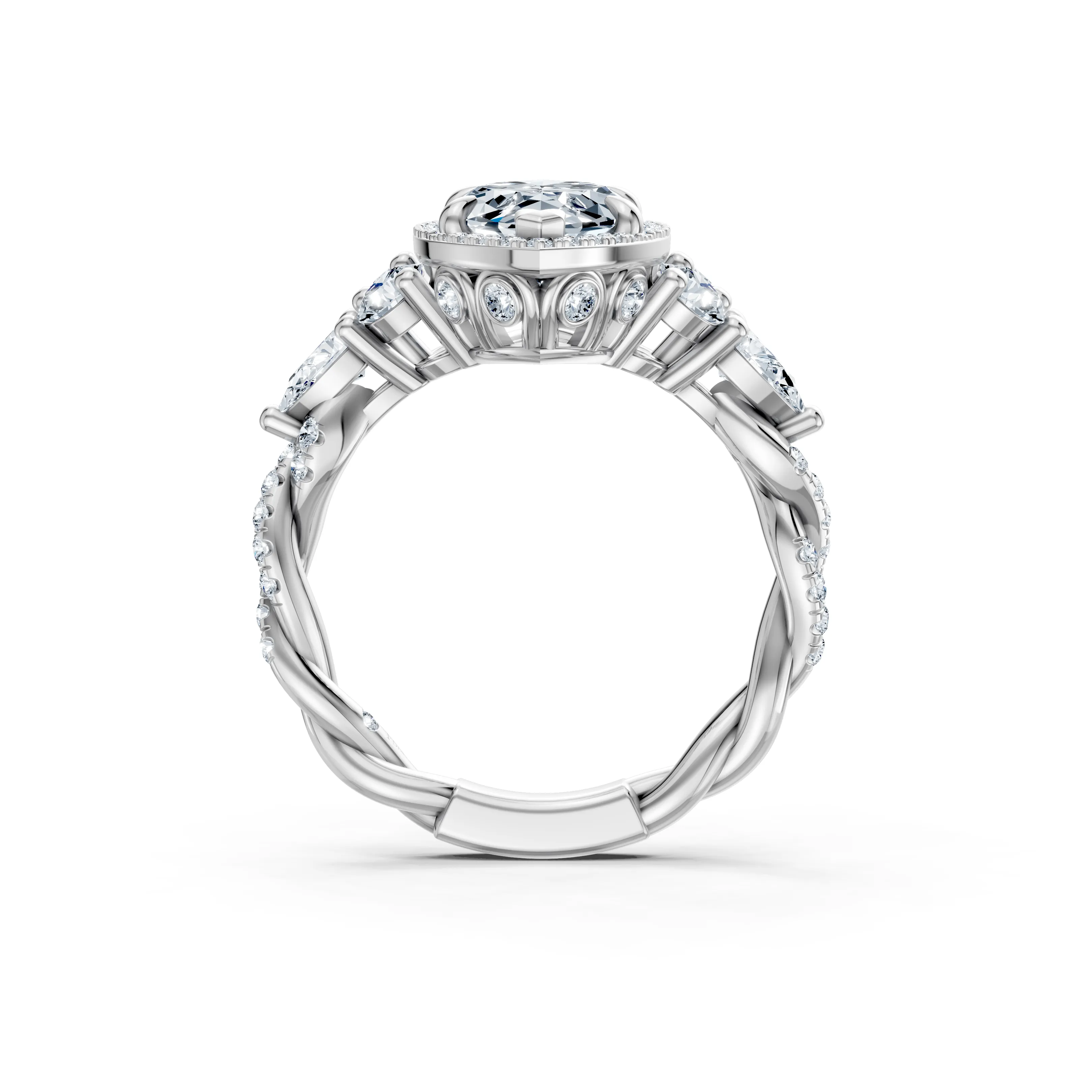 aria marquise braided halo ring - hover - 2