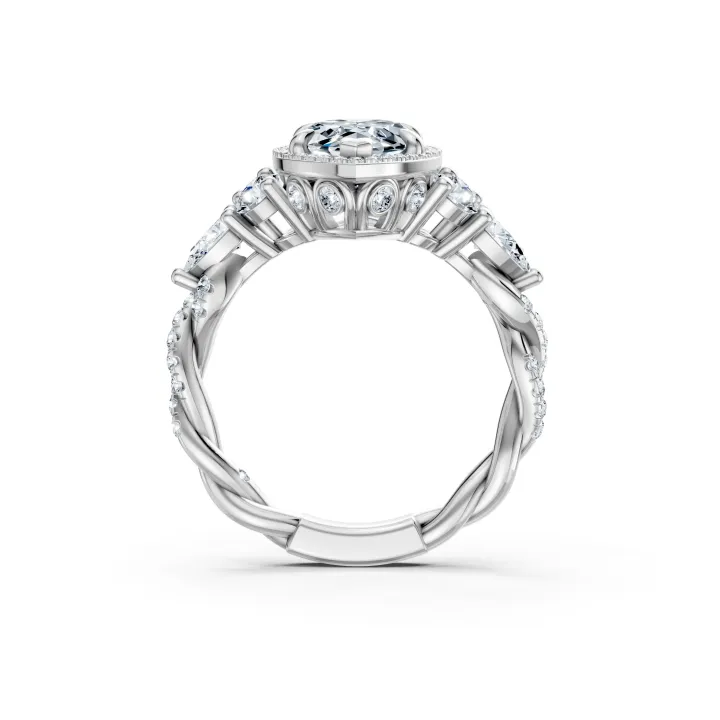 Aria Marquise Braided Halo Ring