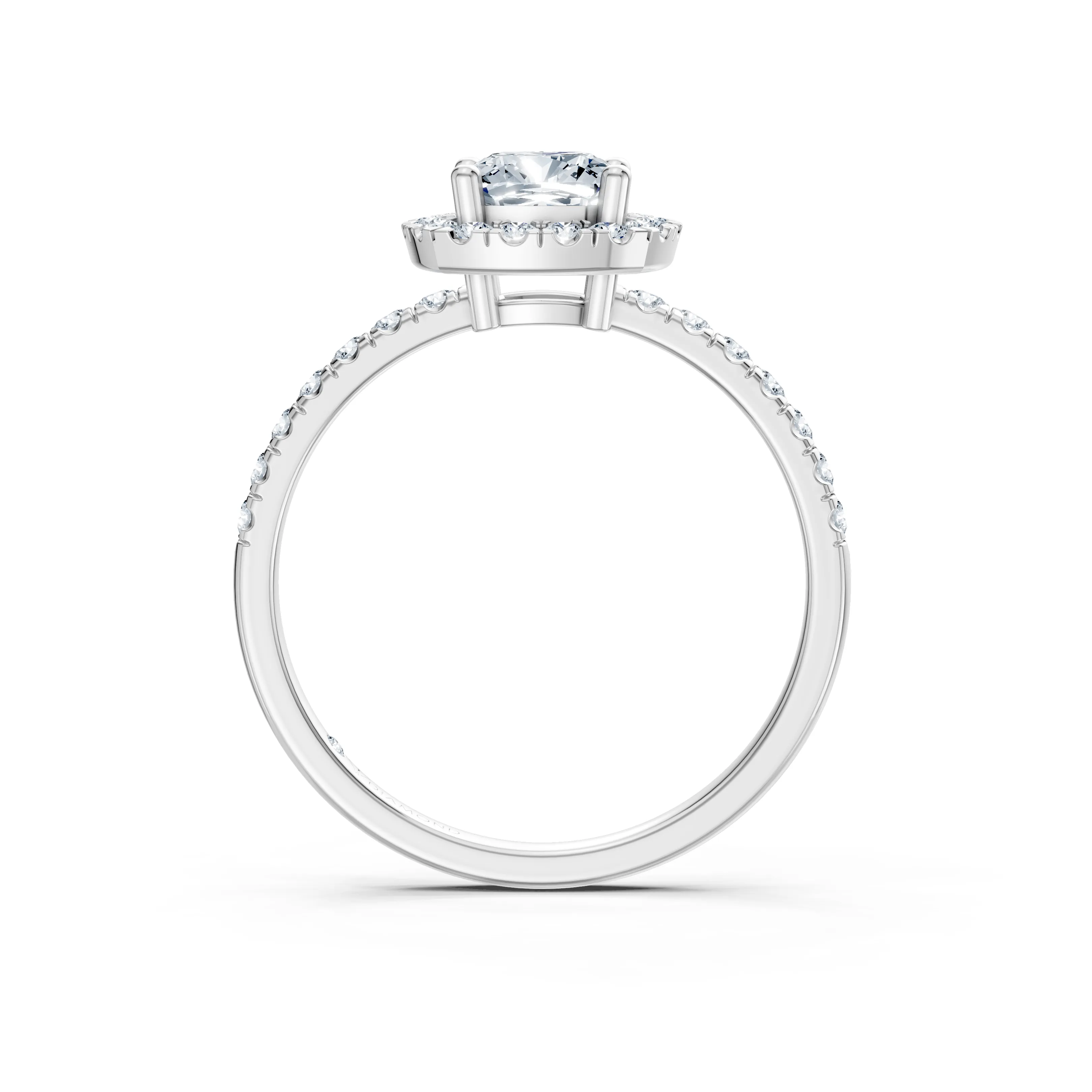lumiere coussin halo pave ring - hover - 3