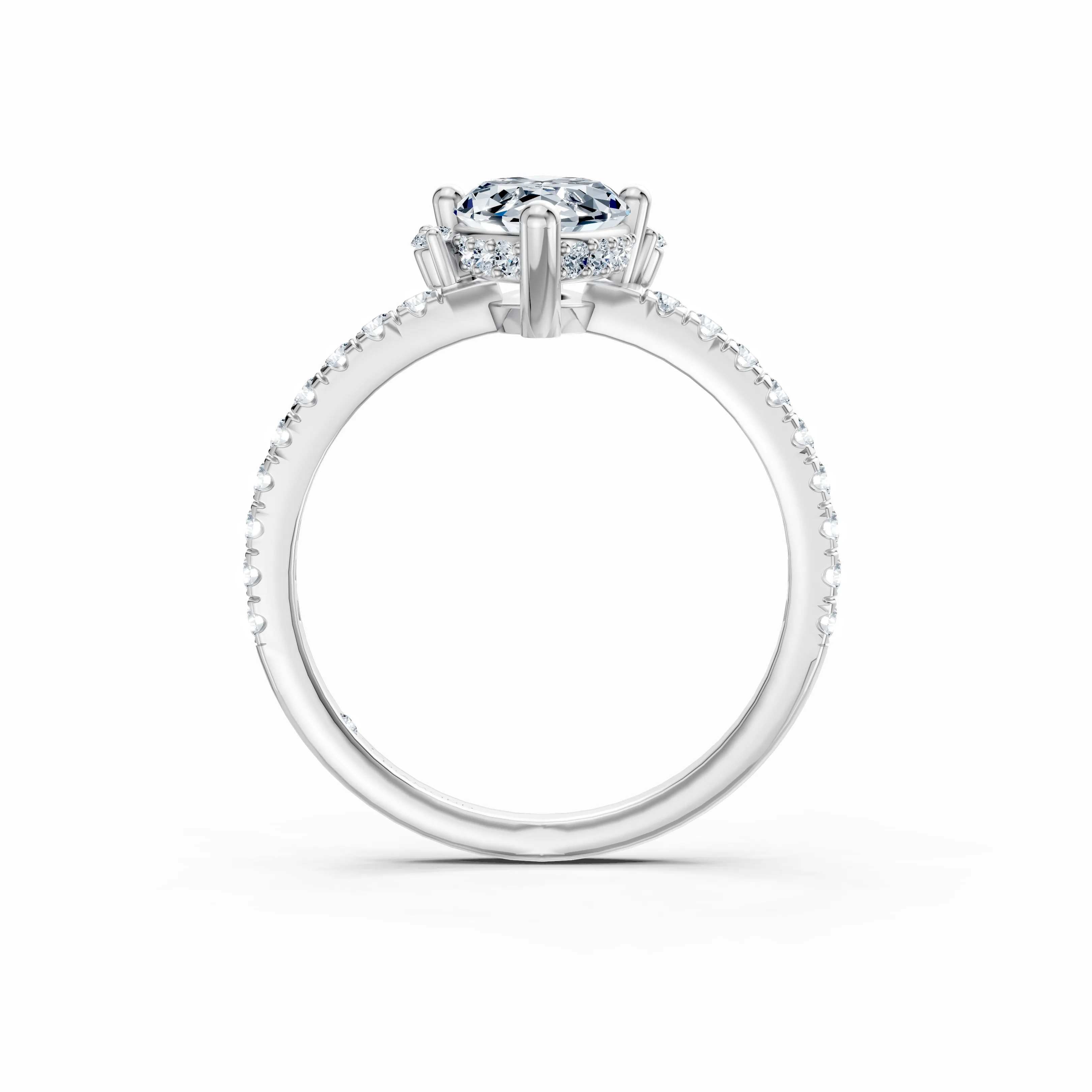 solara marquise halo pave ring - hover - 2
