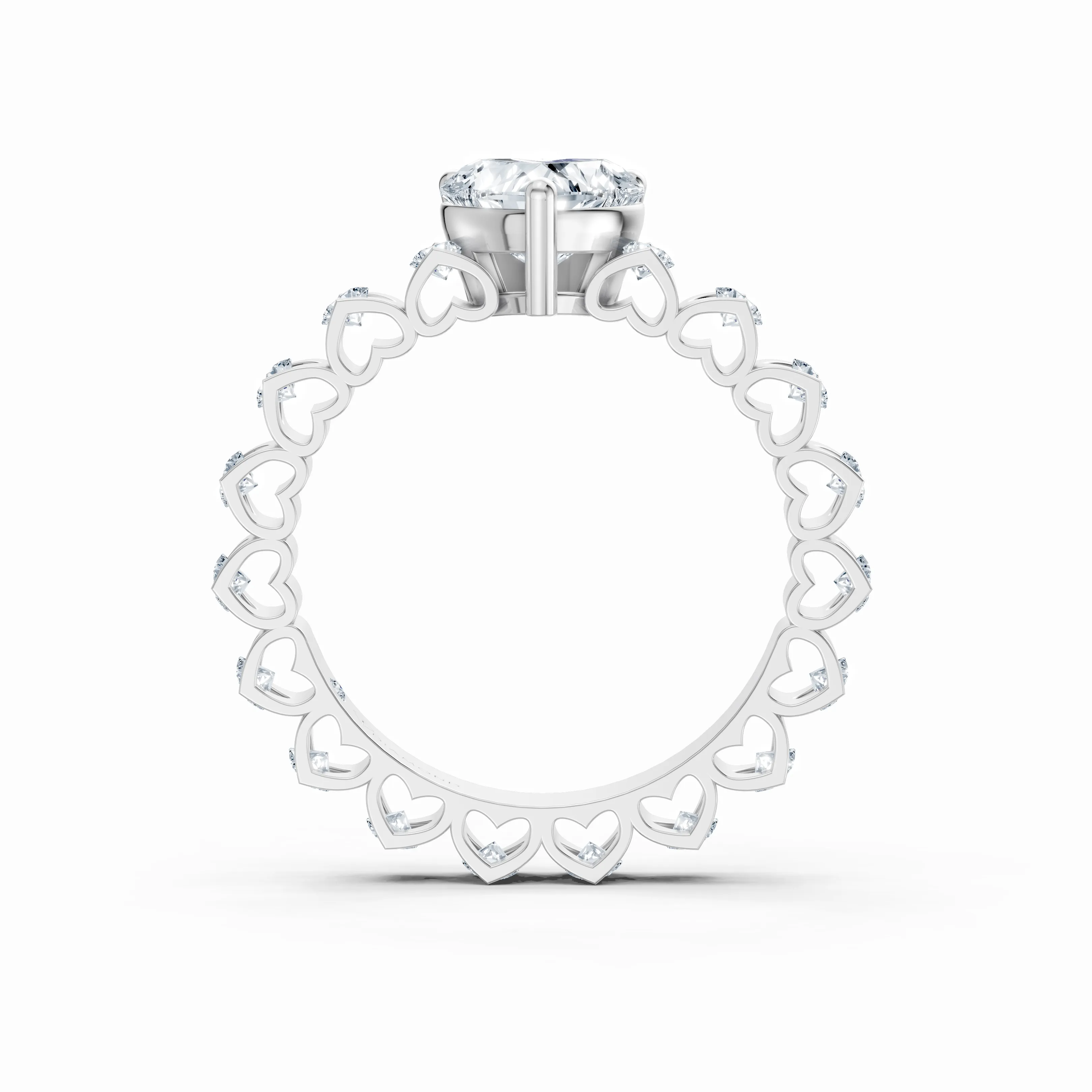amoria heart diamond band ring - hover - 3