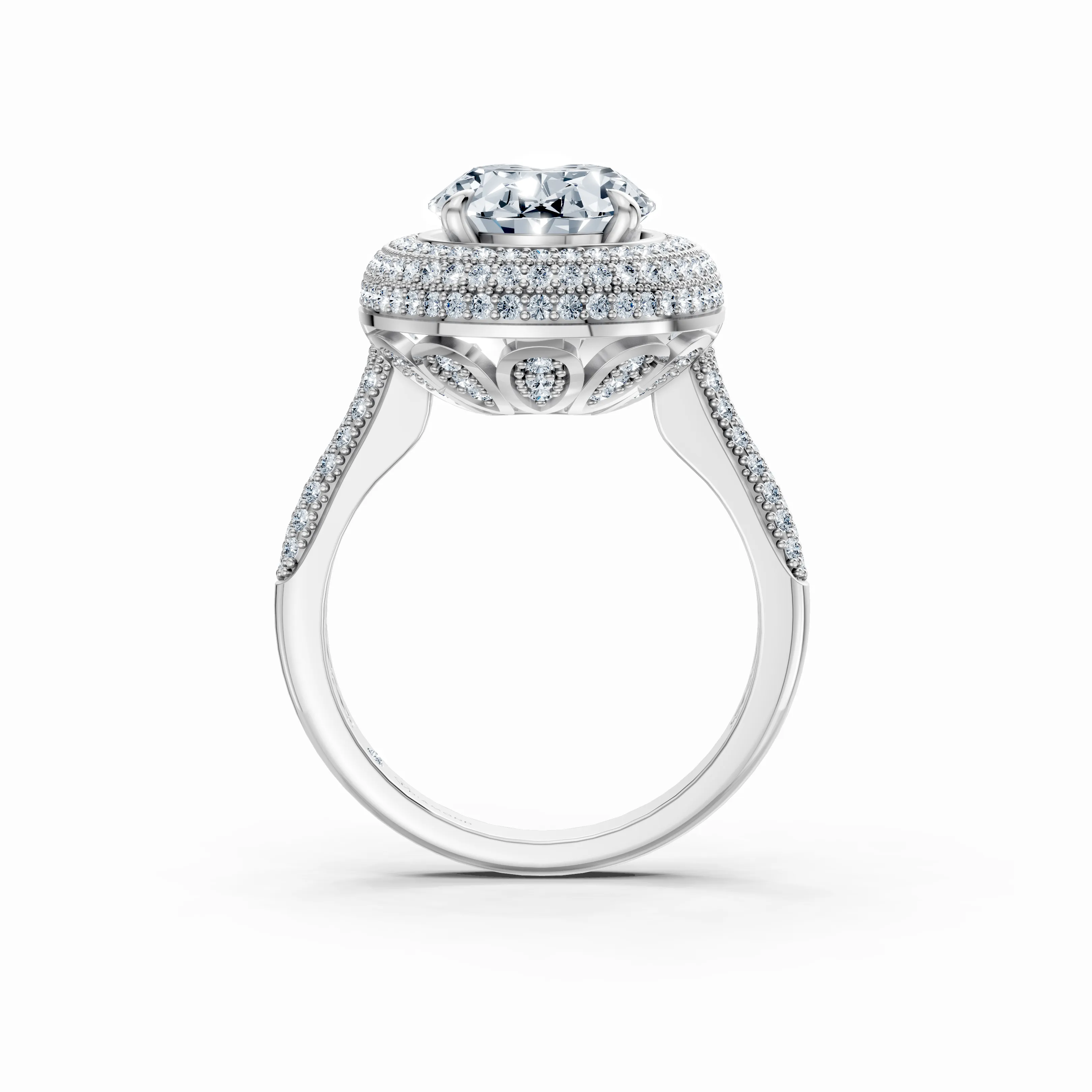 regalia oval triple halo ring - hover - 2
