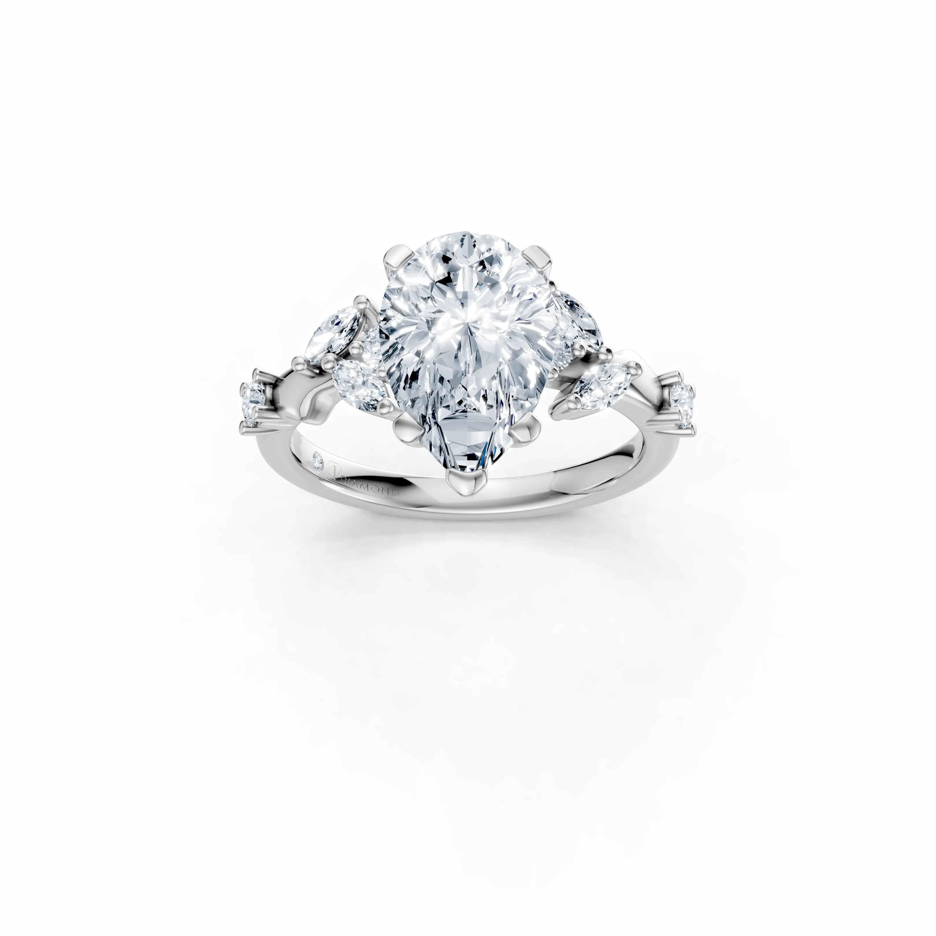 fleur pear solitaire ring - main - 1