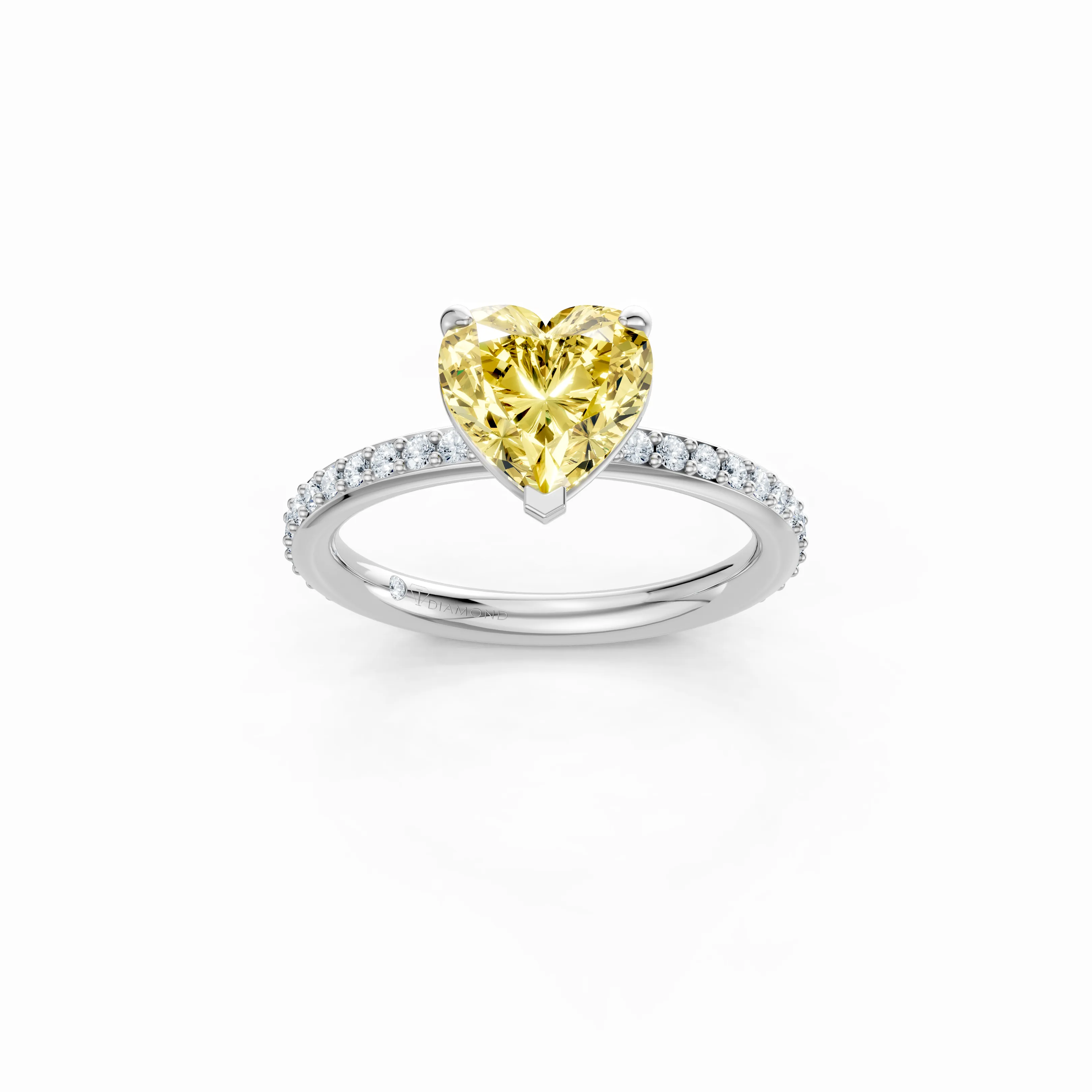 coeur eclatant pave solitaire ring - main - 1