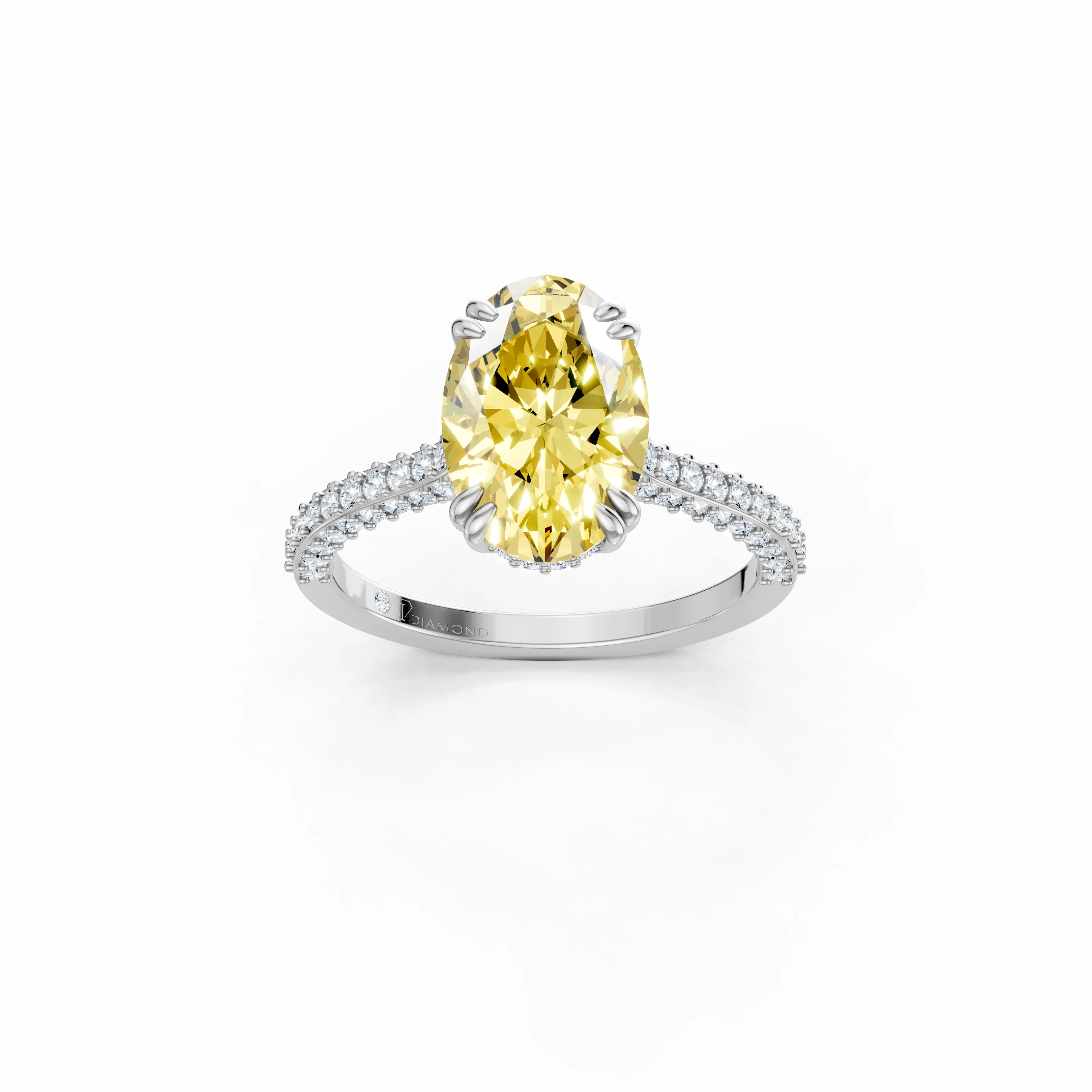 aurelia hidden halo oval pave ring - main - 1
