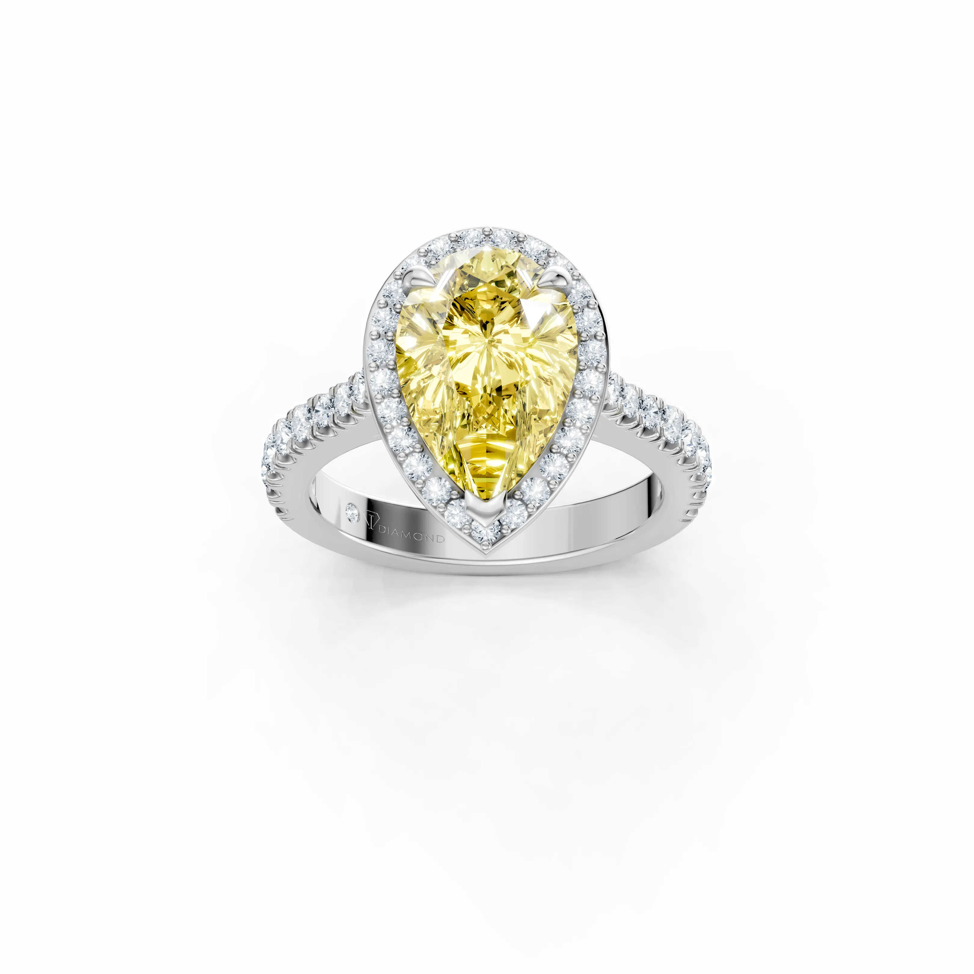 solene pear halo ring - main - 1