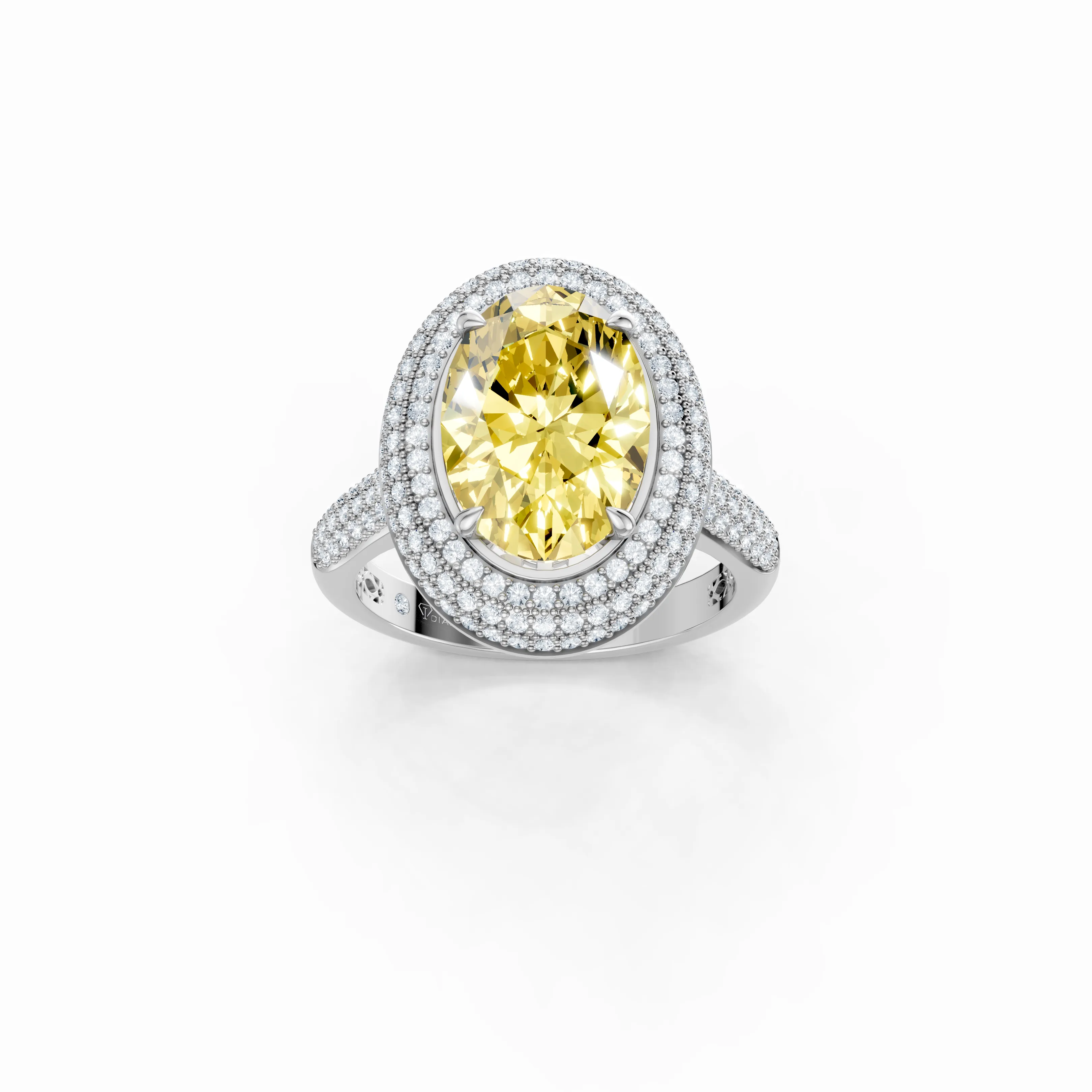 radiance oval triple halo ring - main - 1
