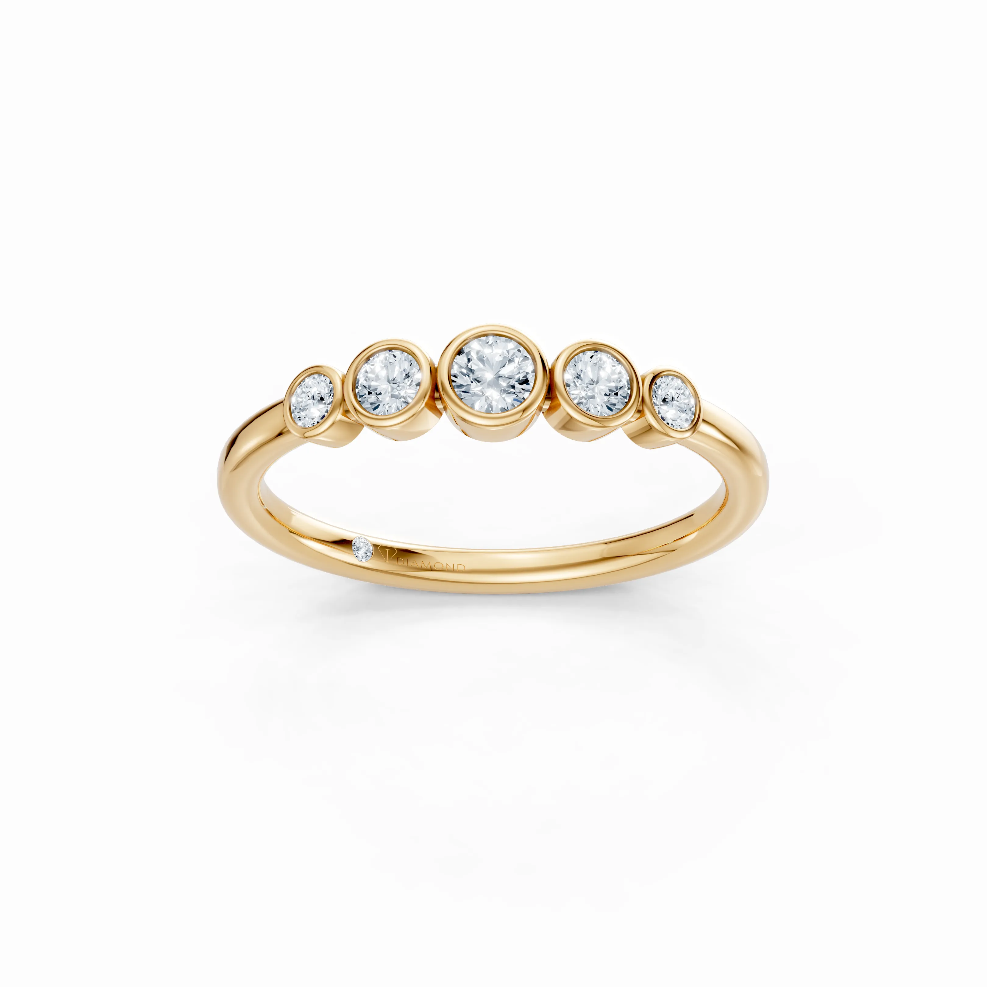 tapered five diamond band - main - 1