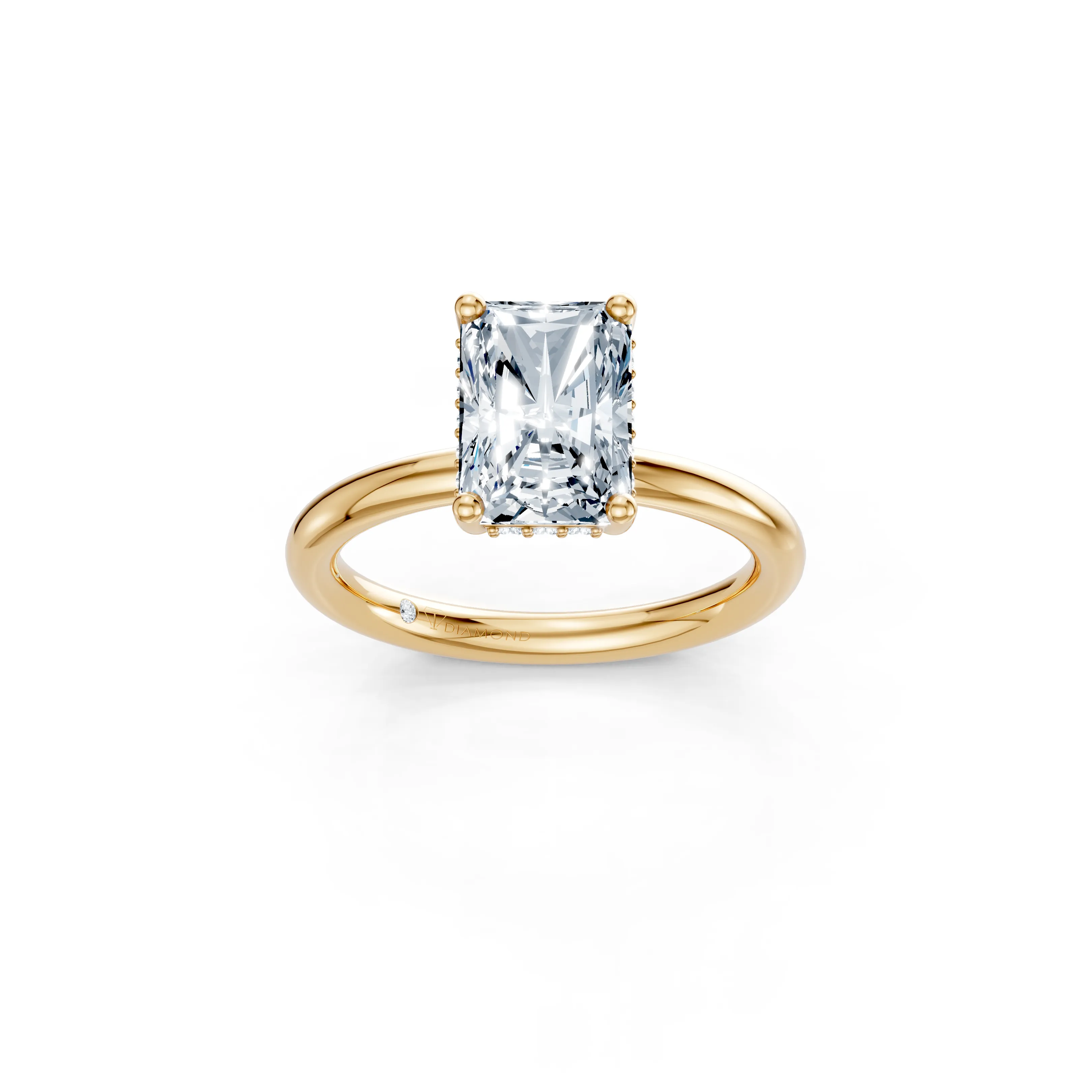 radiant crest solitaire ring - main - 1