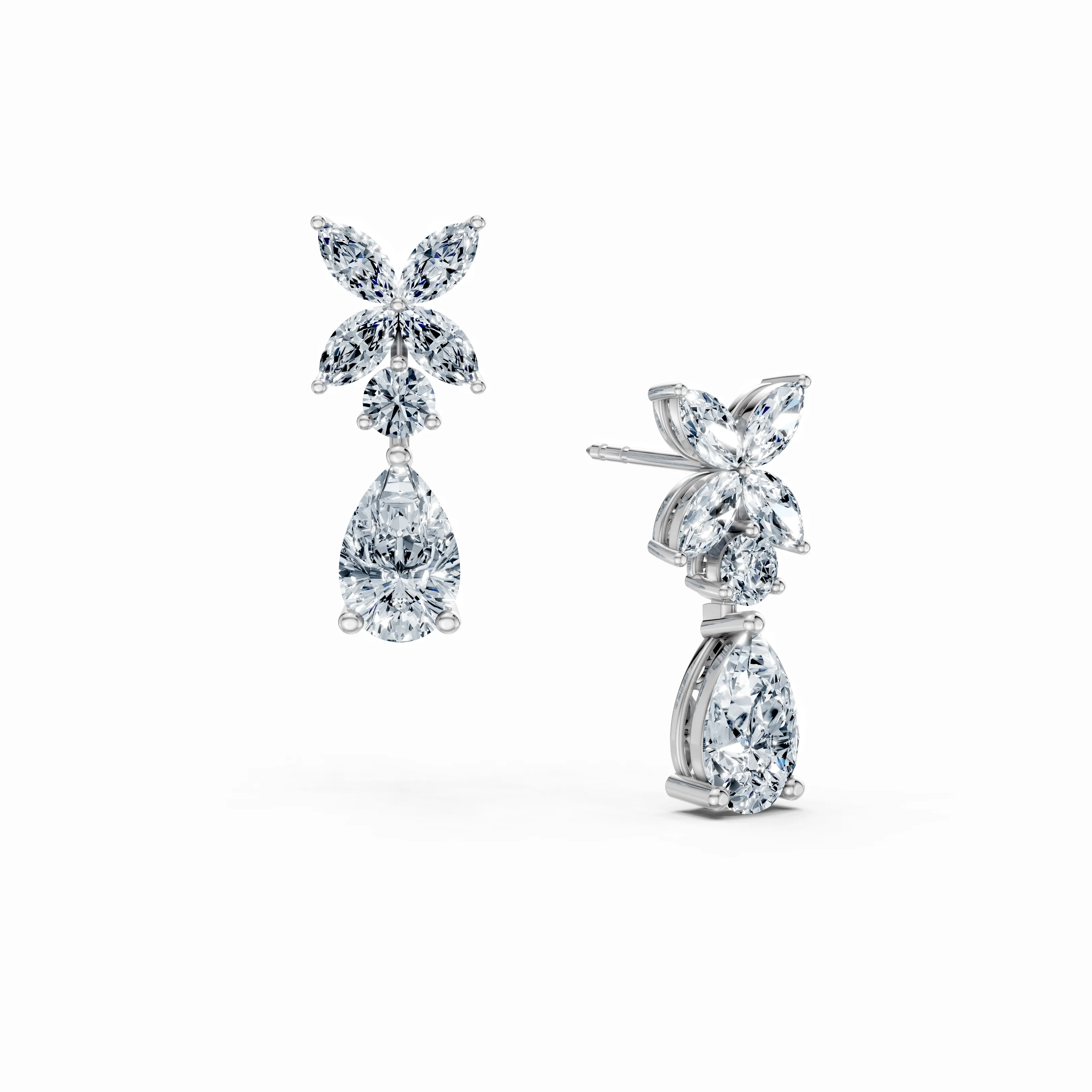 floral cascade drop earrings - main - 1