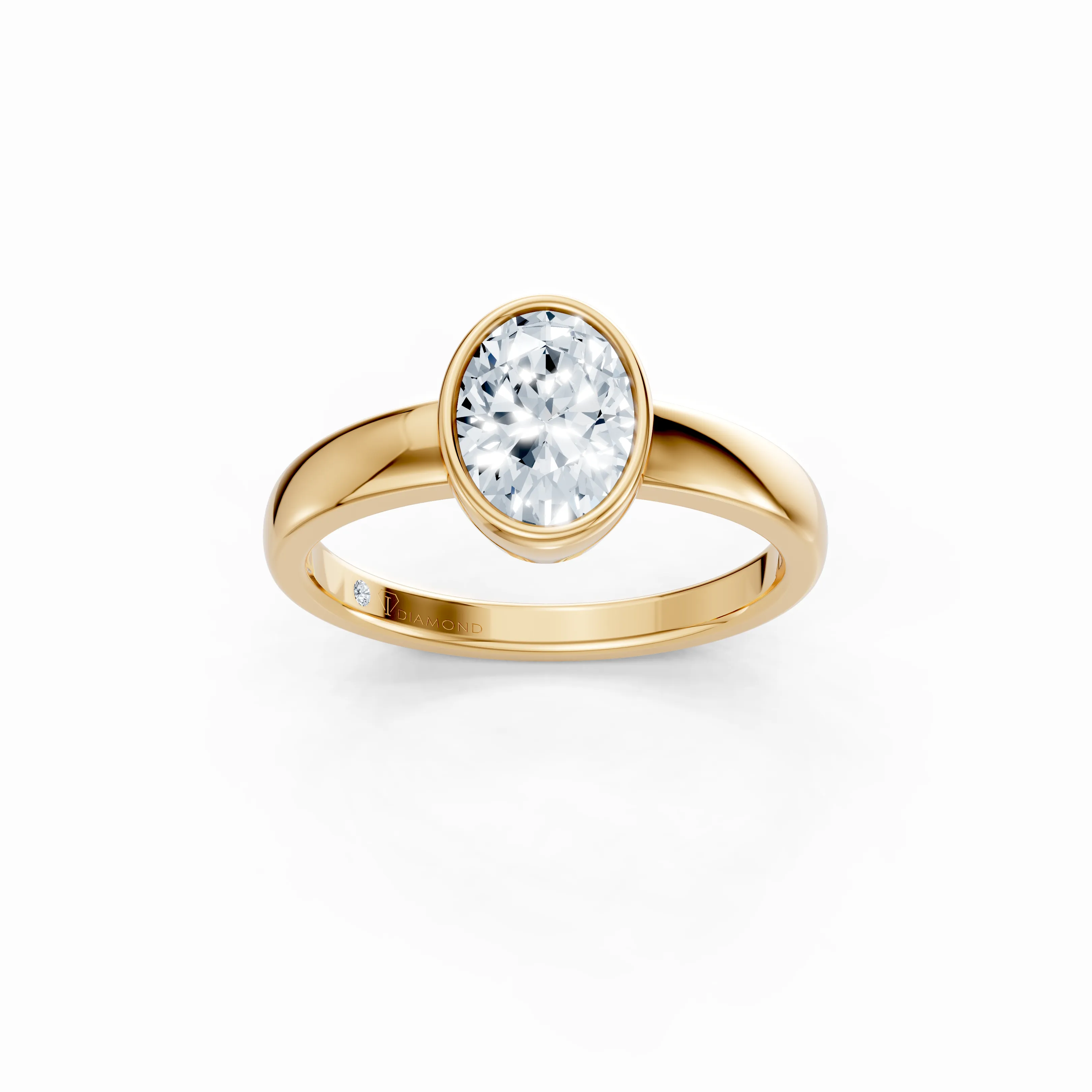 pure oval bezel solitaire - main - 1