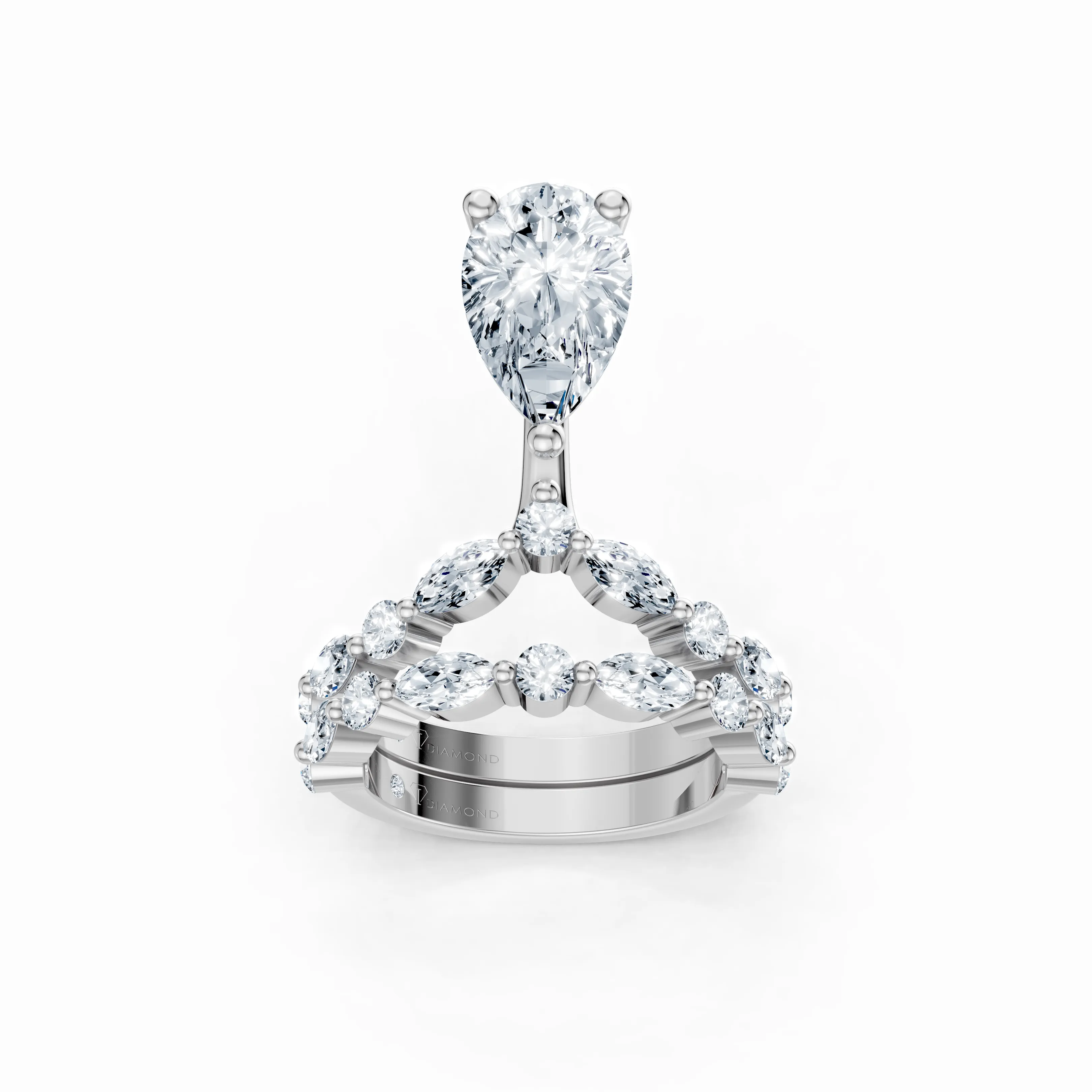 lunelle pear embrace ring set - main - 1