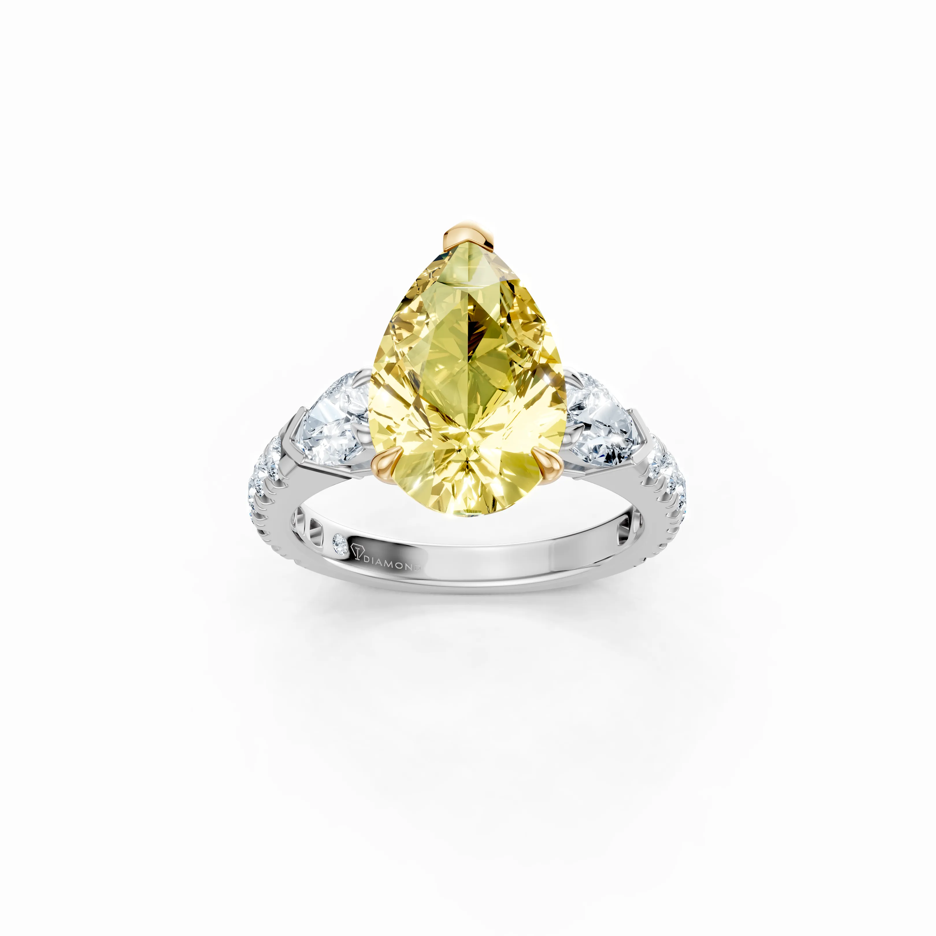 luminous crown pear trio ring - main - 1