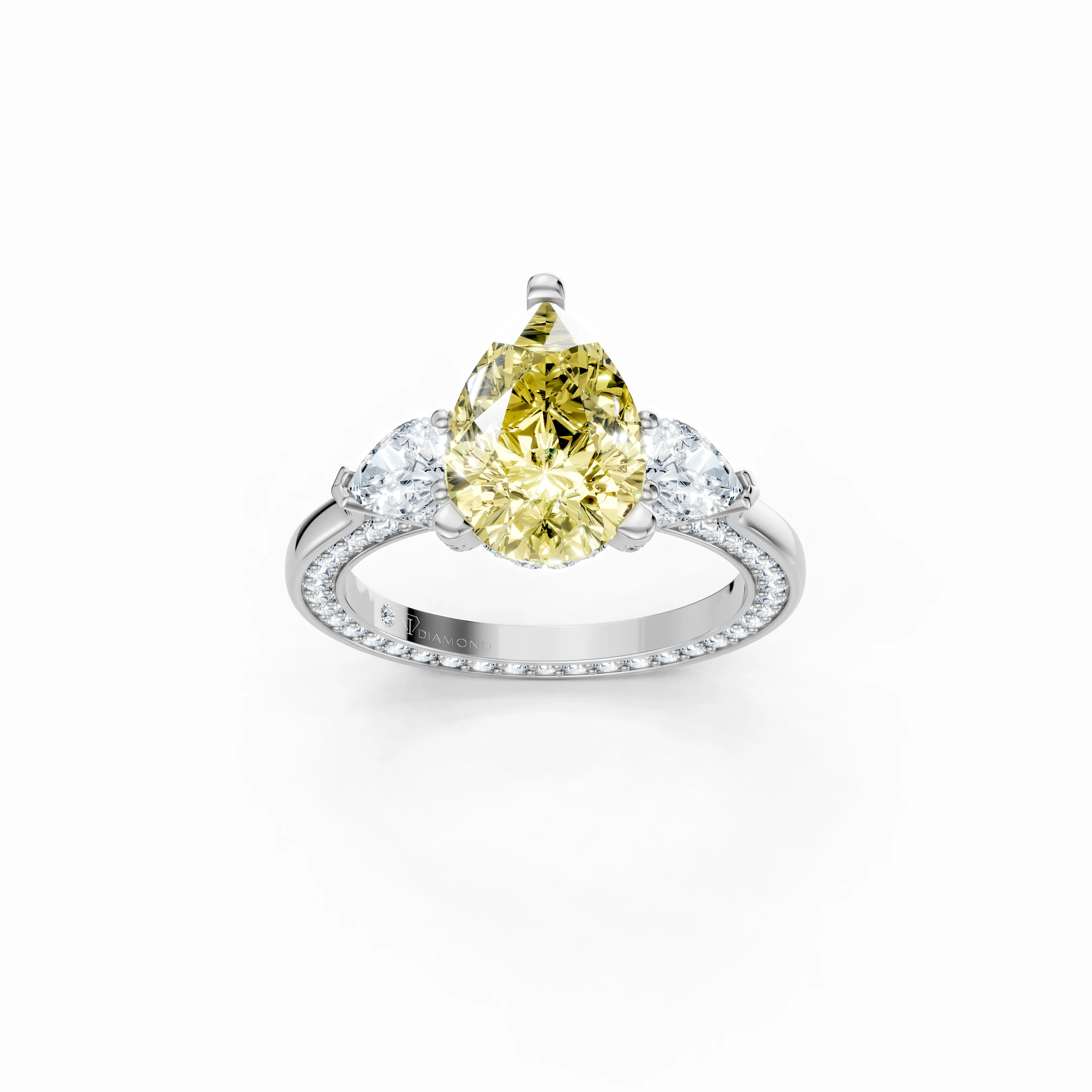 radiant whisper pear trio ring - main - 1