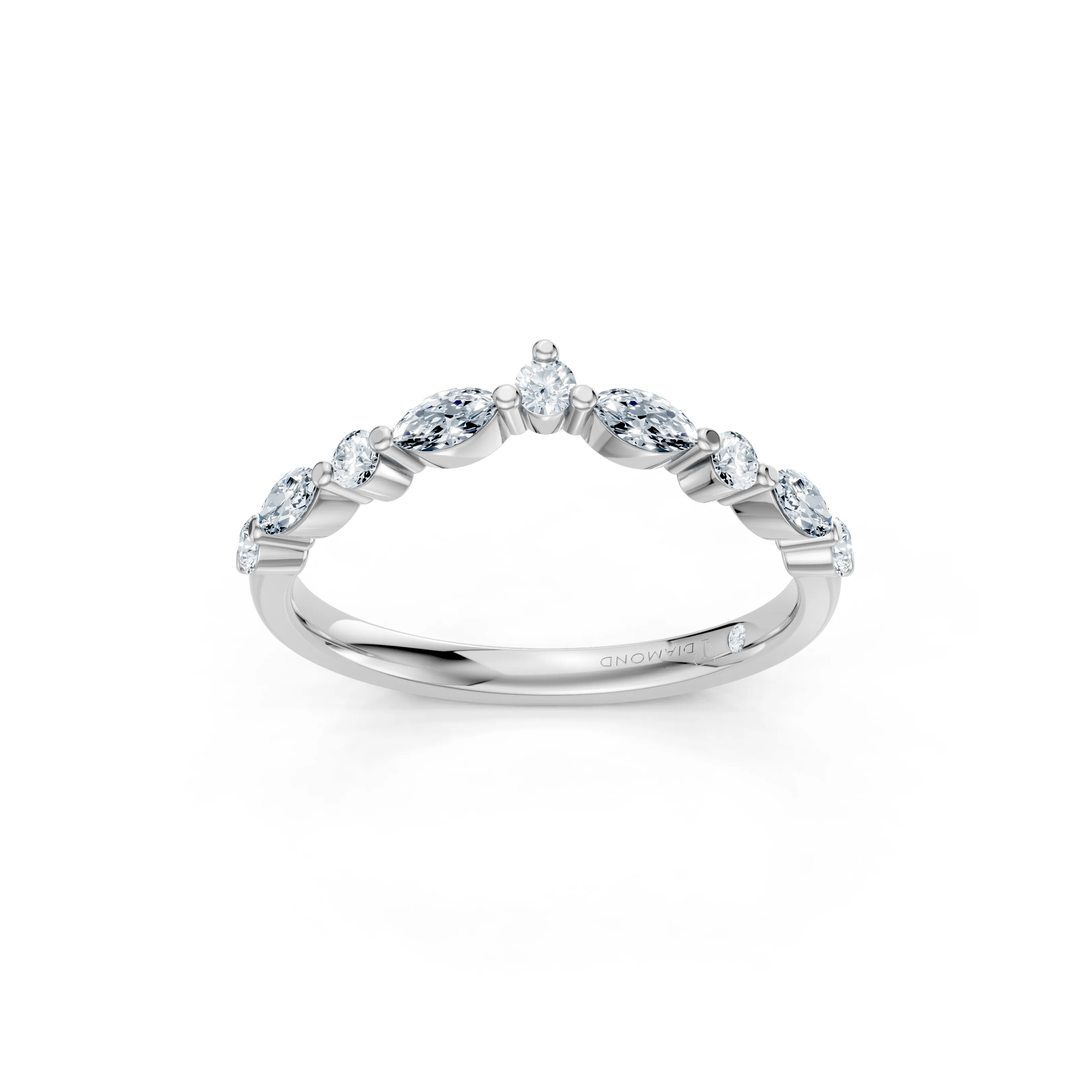 versailles curved stackable diamond ring - main - 1
