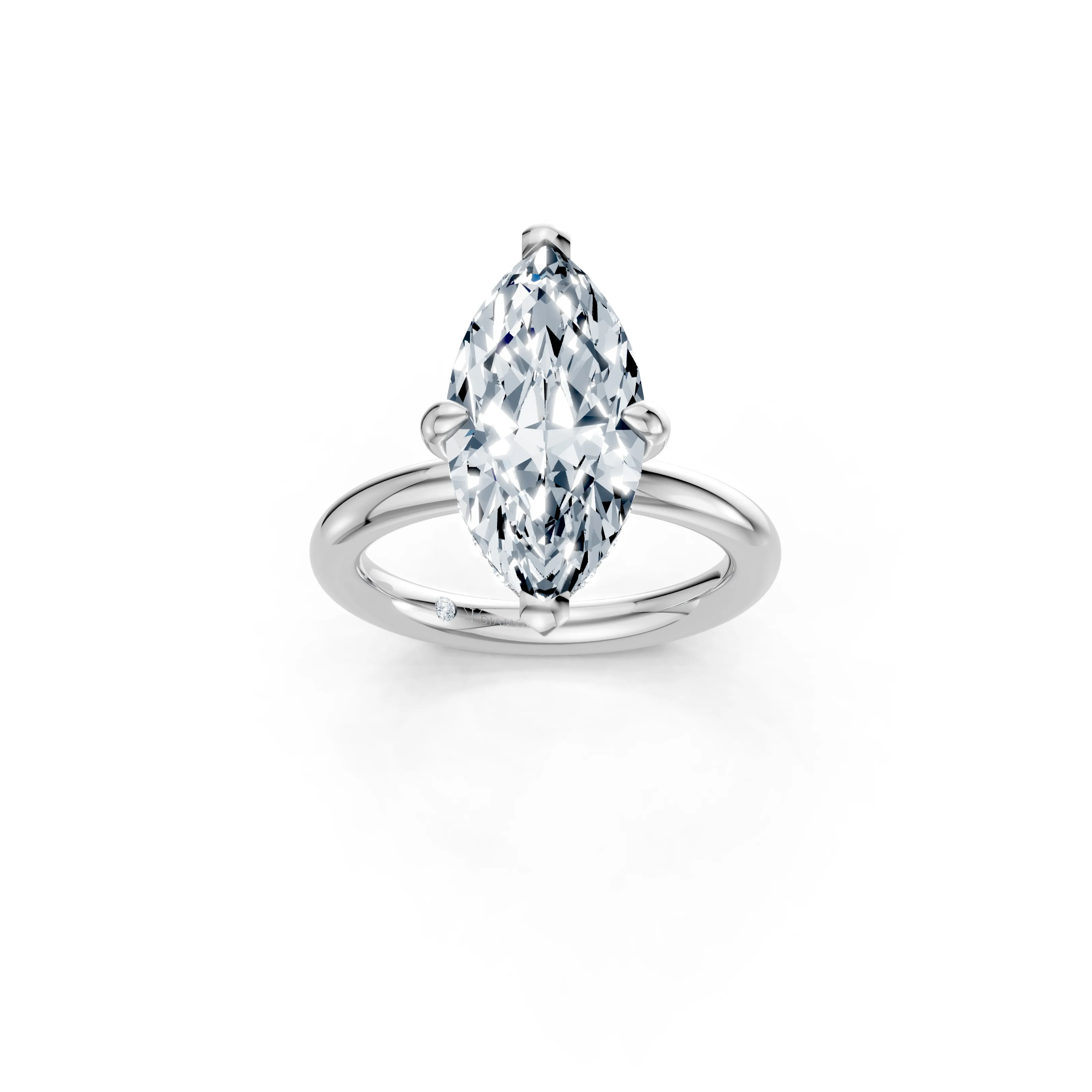 sylvara marquise hidden halo solitaire ring - main - 1