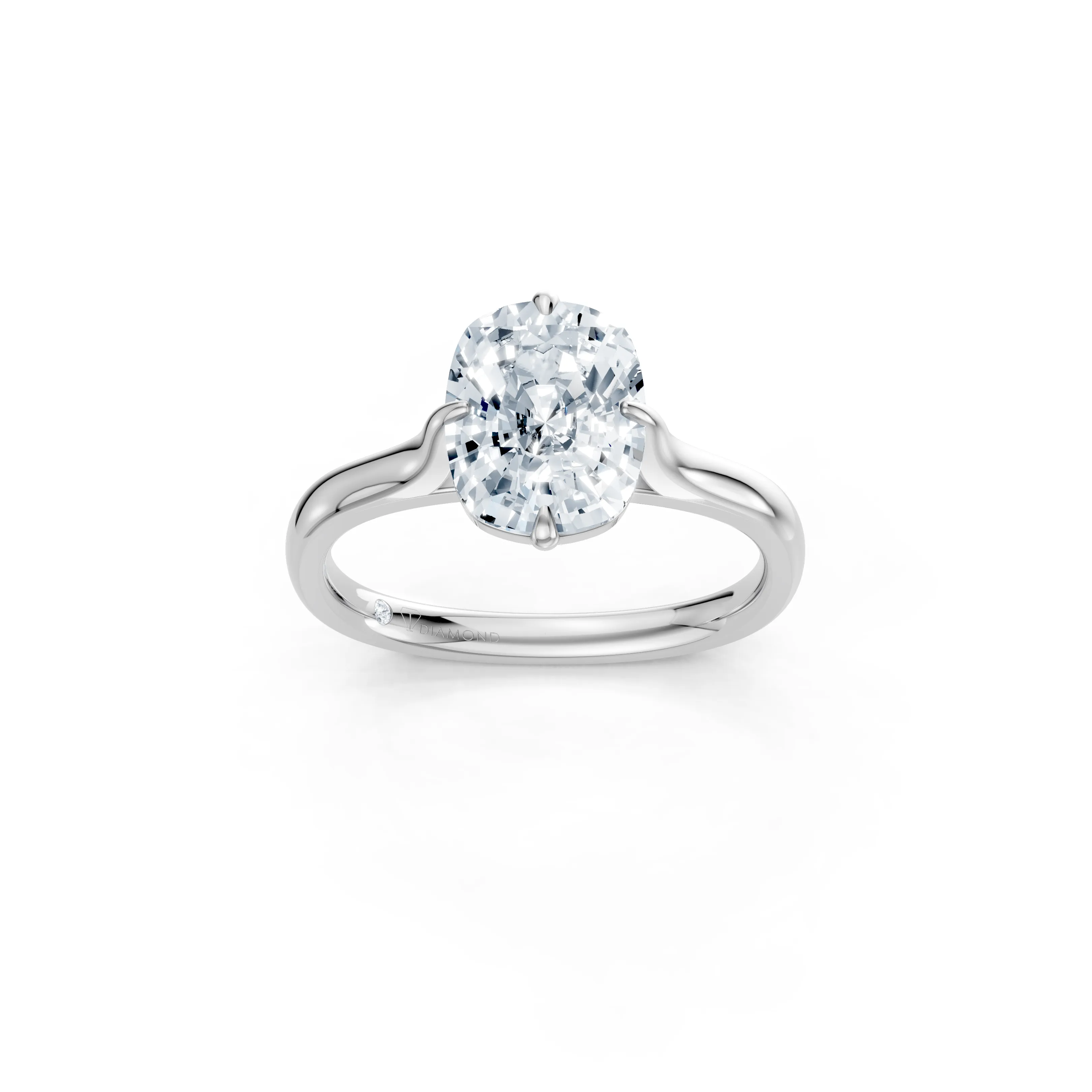 calviera cushion solitaire square band ring - main - 1