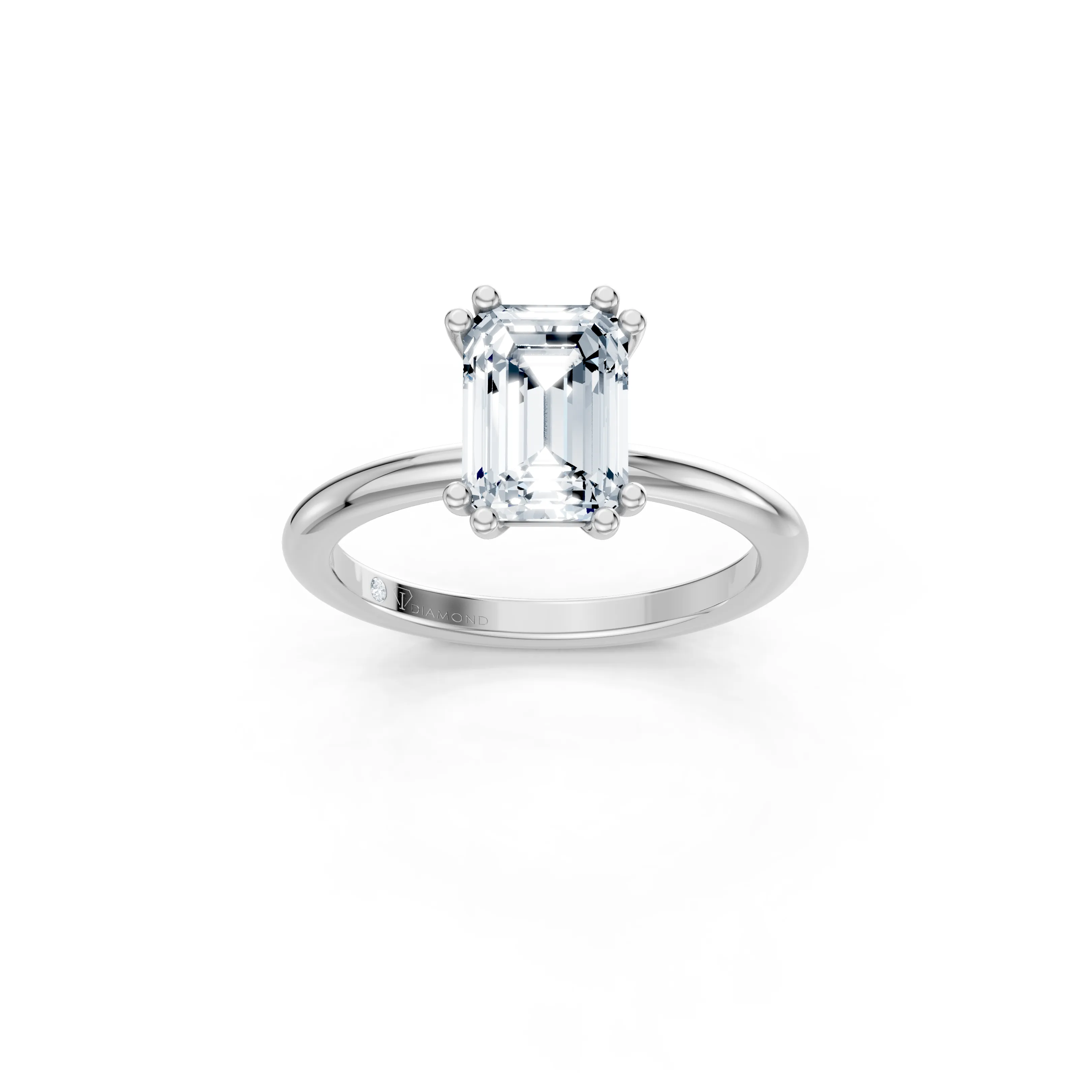 everelle emerald double prong solitaire ring - main - 1