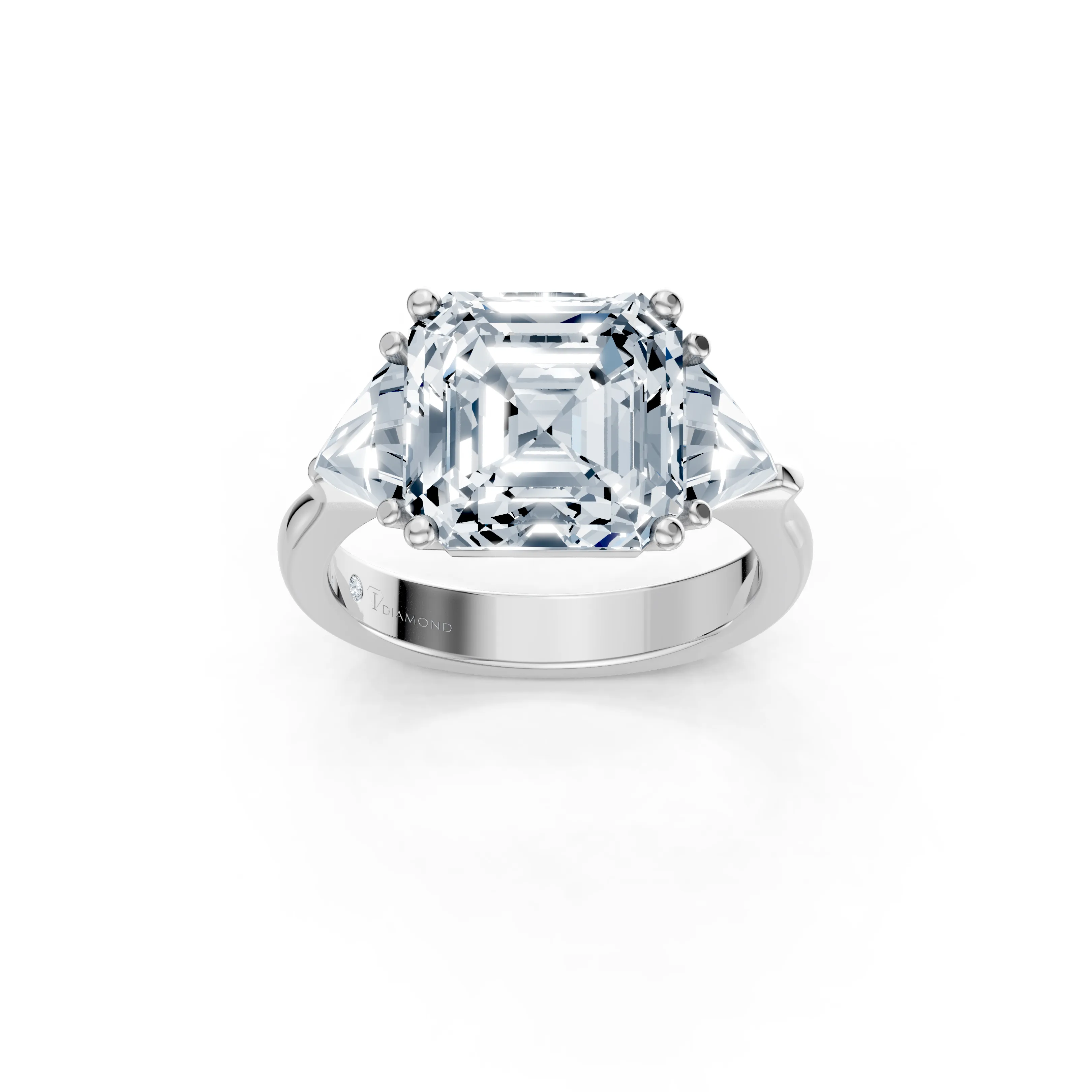 sylvianne asscher trio solitaire ring - main - 1