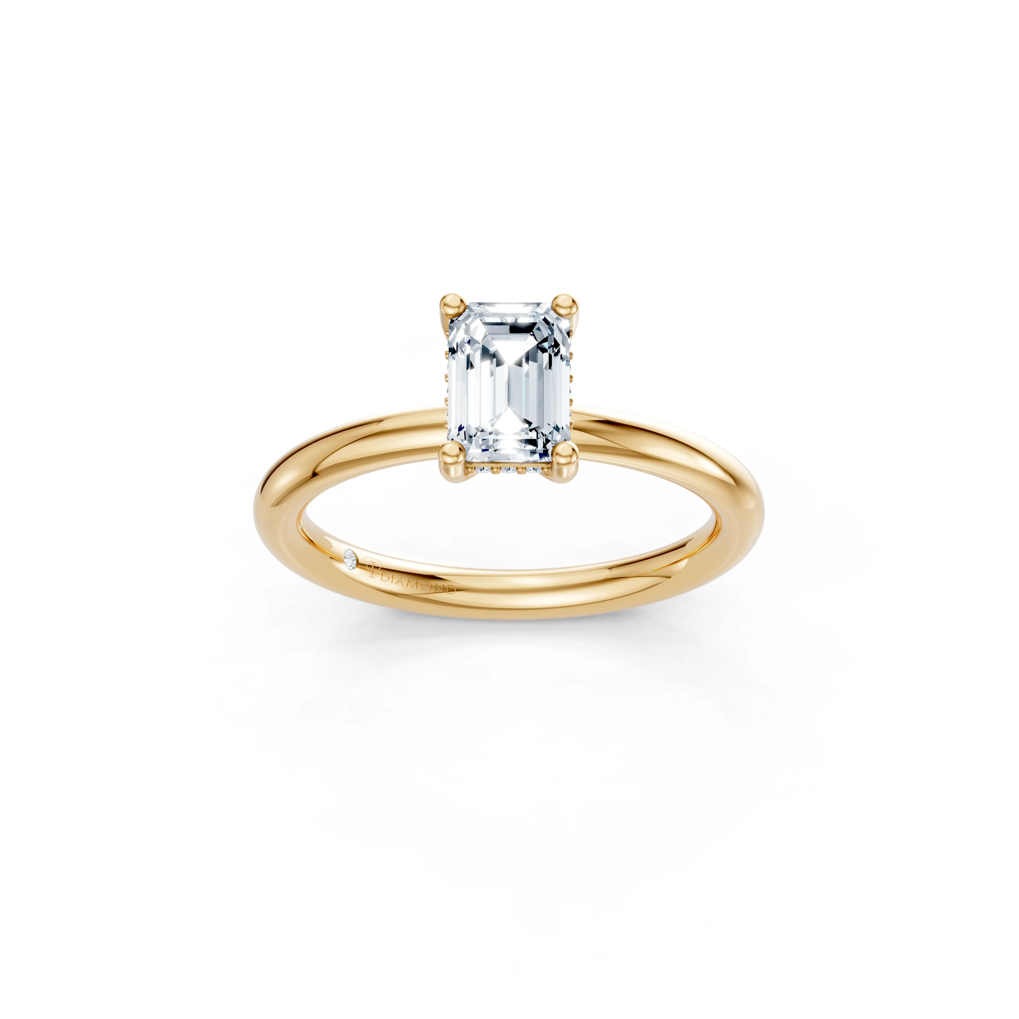 estellara emerald hidden halo ring - main - 1