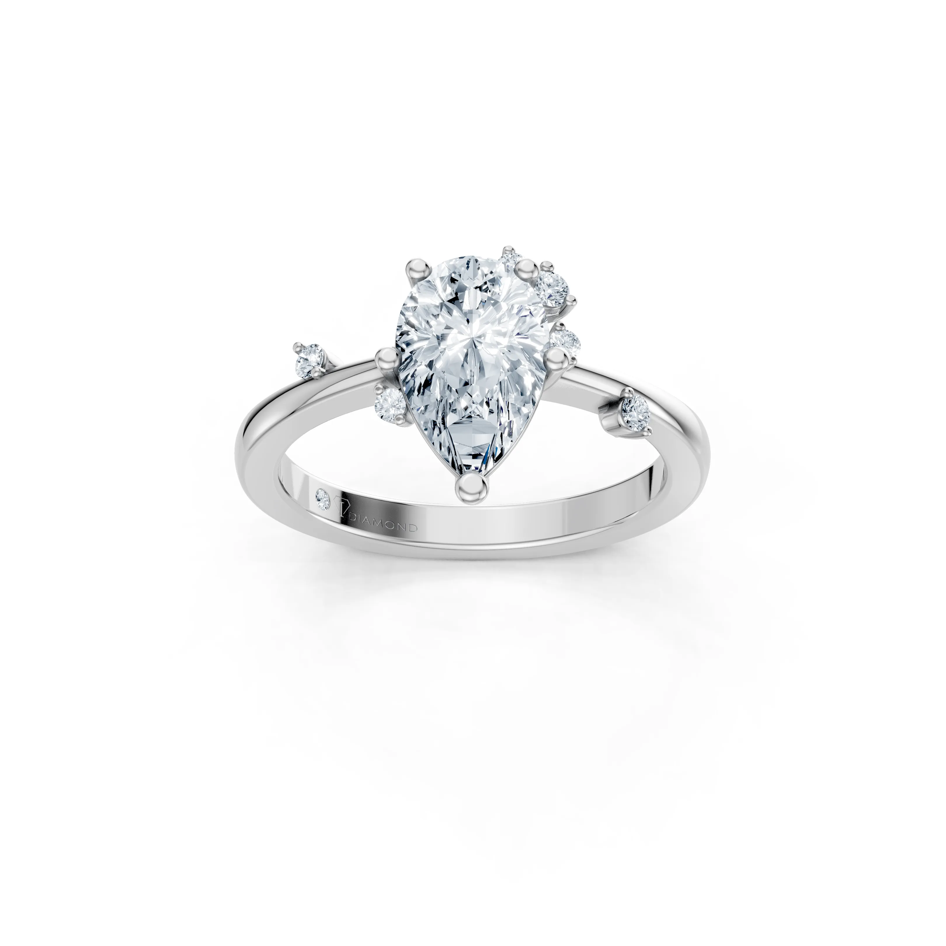 florelie pear floral solitaire ring - main - 1