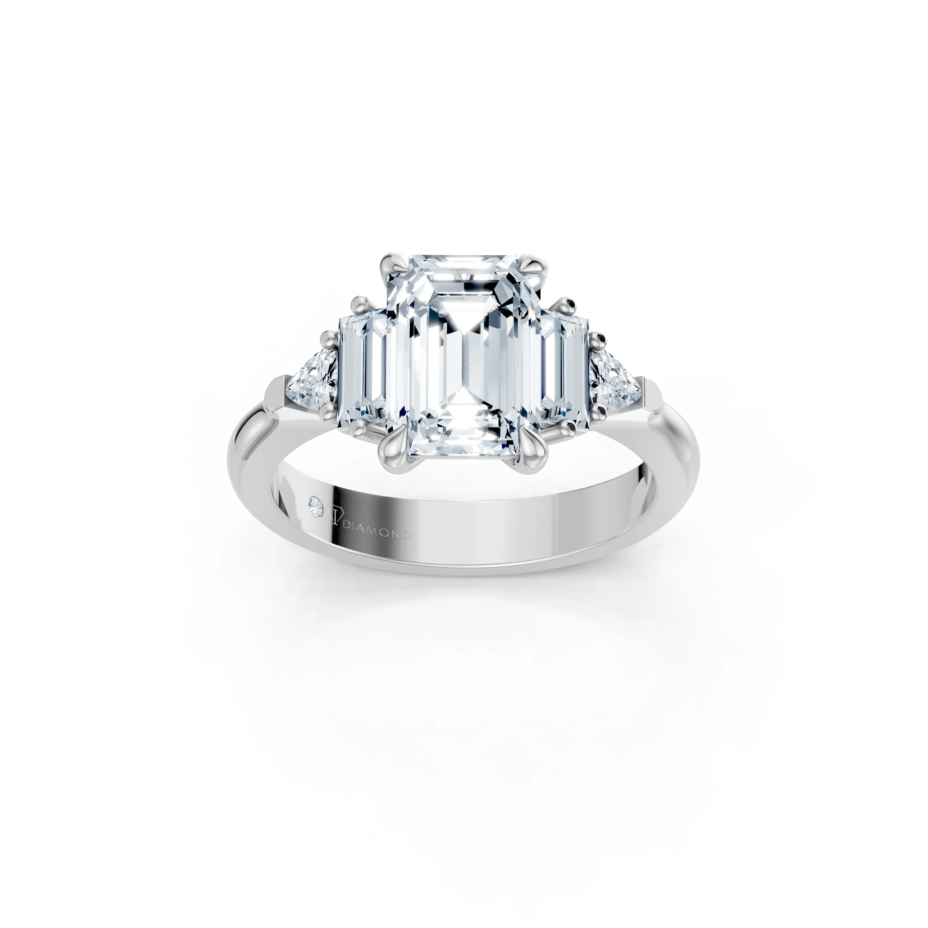 esmaralda emerald trio diamond ring - main - 1