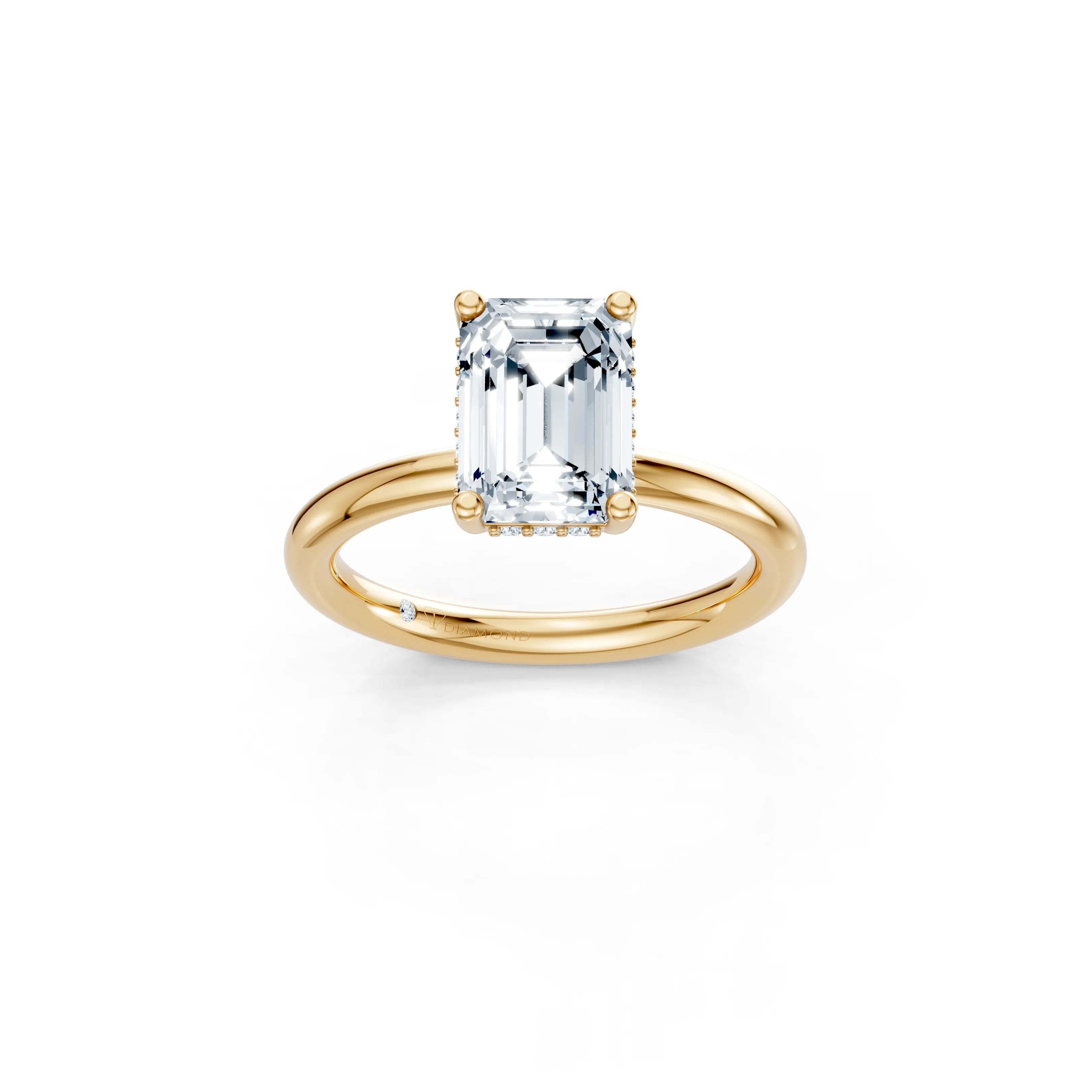 ravellia emerald hidden halo solitaire ring - main - 1