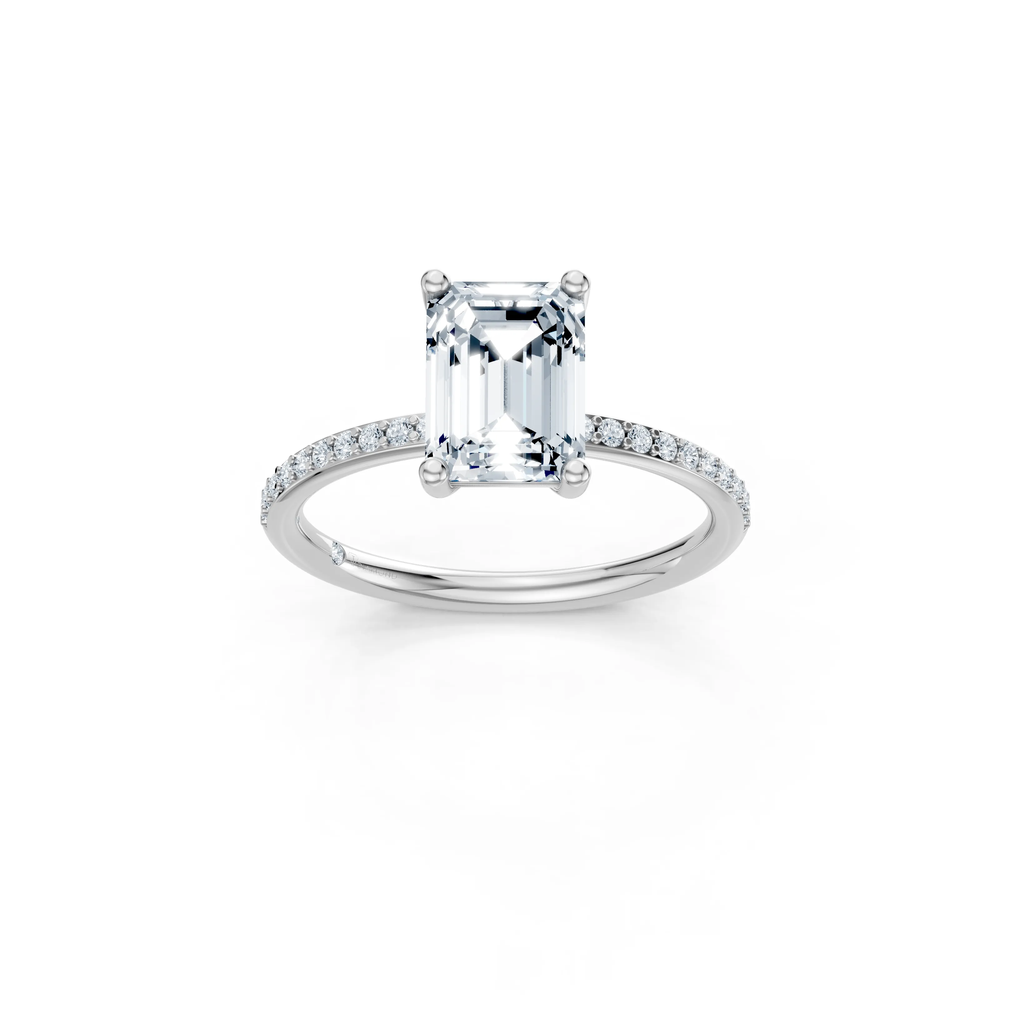 ondorelle pave emerald solitaire ring - main - 1