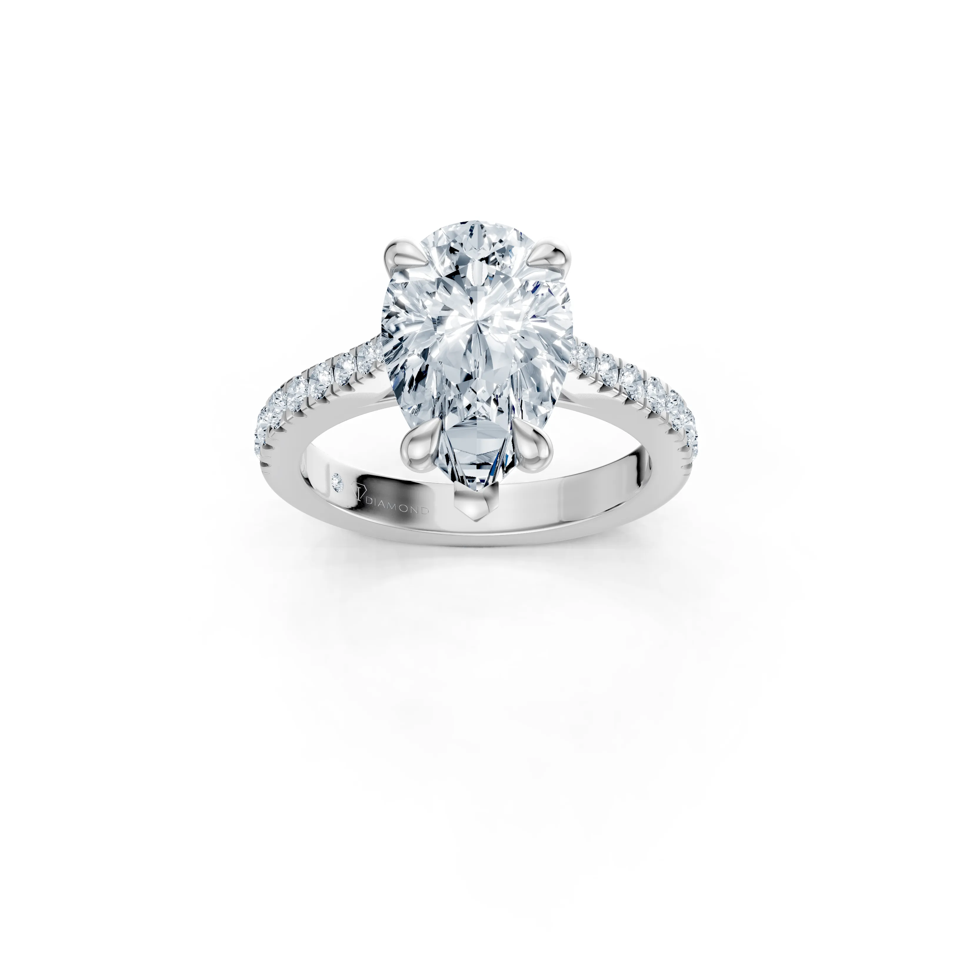 aurelie cathedral pear solitaire pave - main - 1