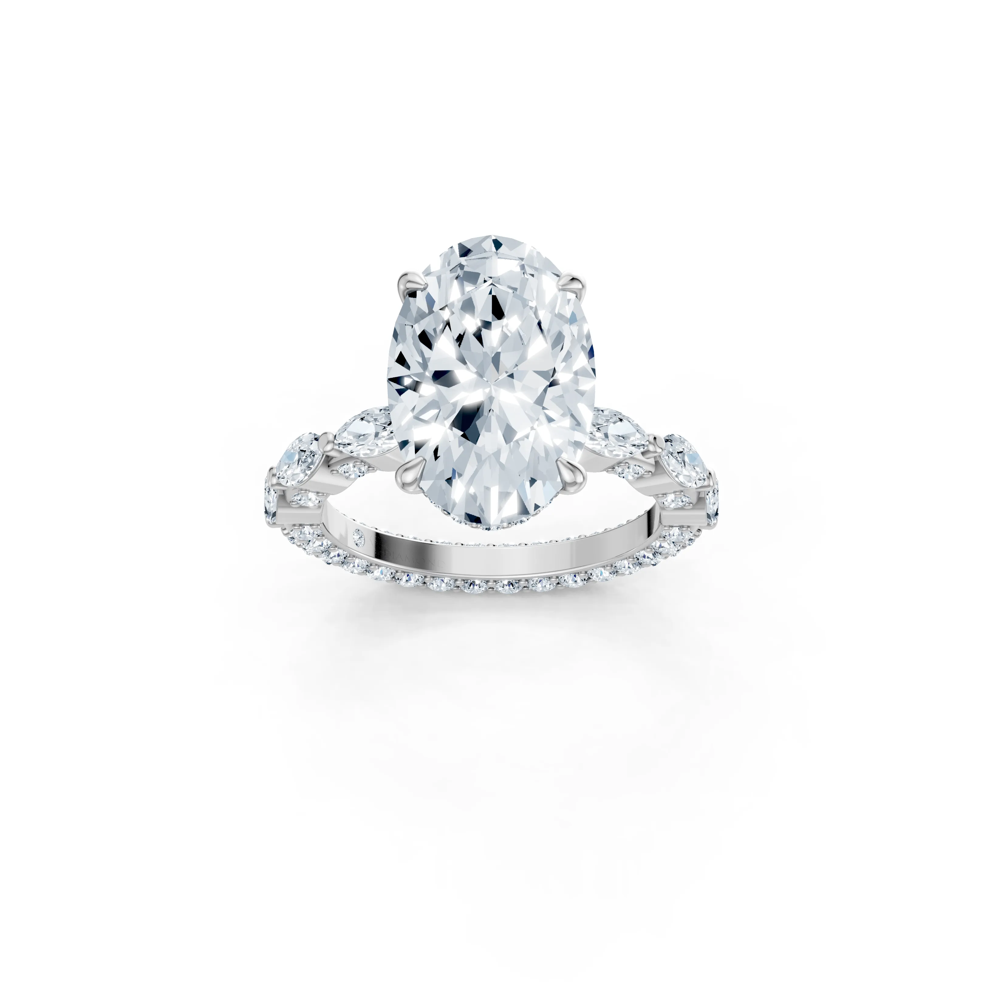 lumiera oval hidden halo ring - main - 1