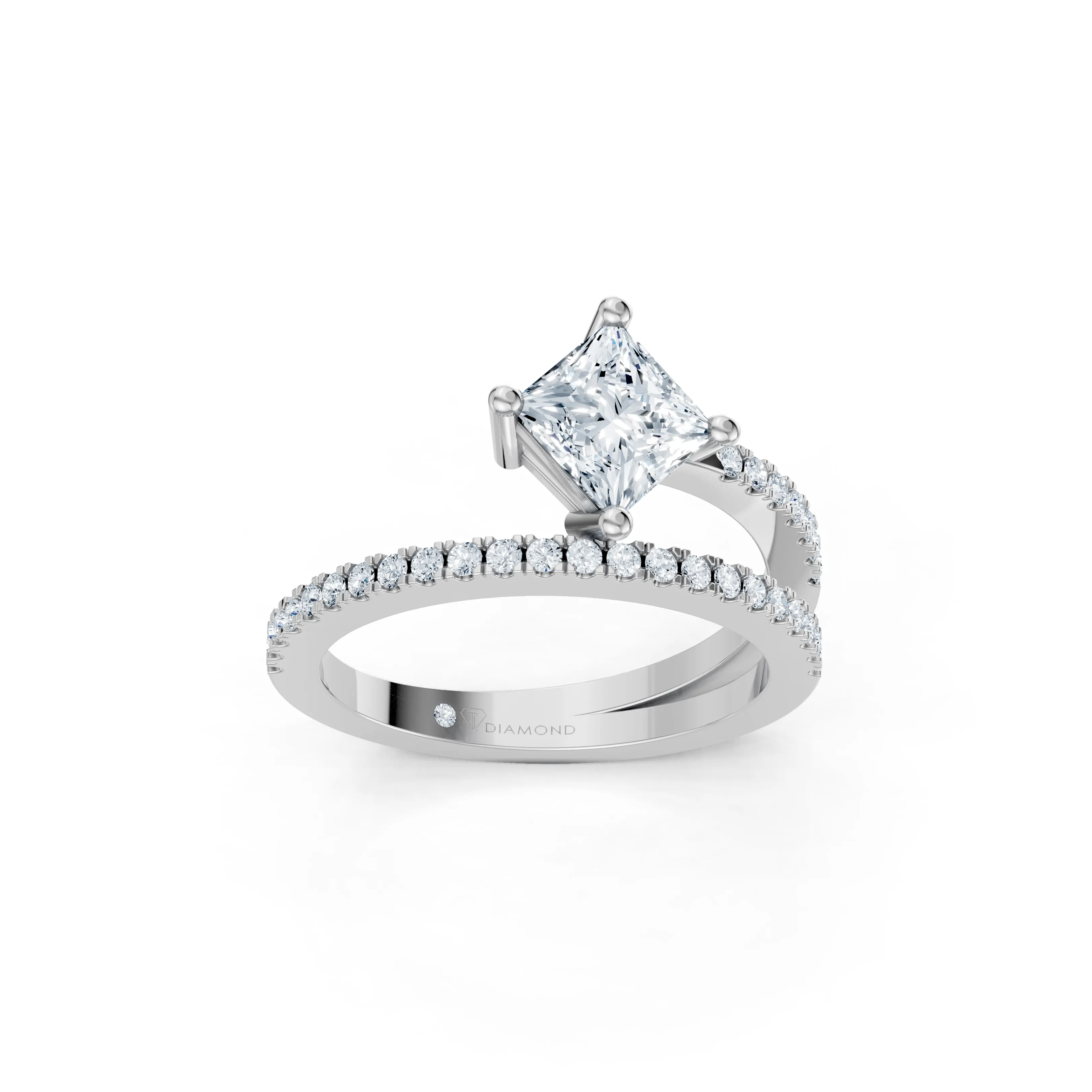 virelia princess twist pave ring - main - 1