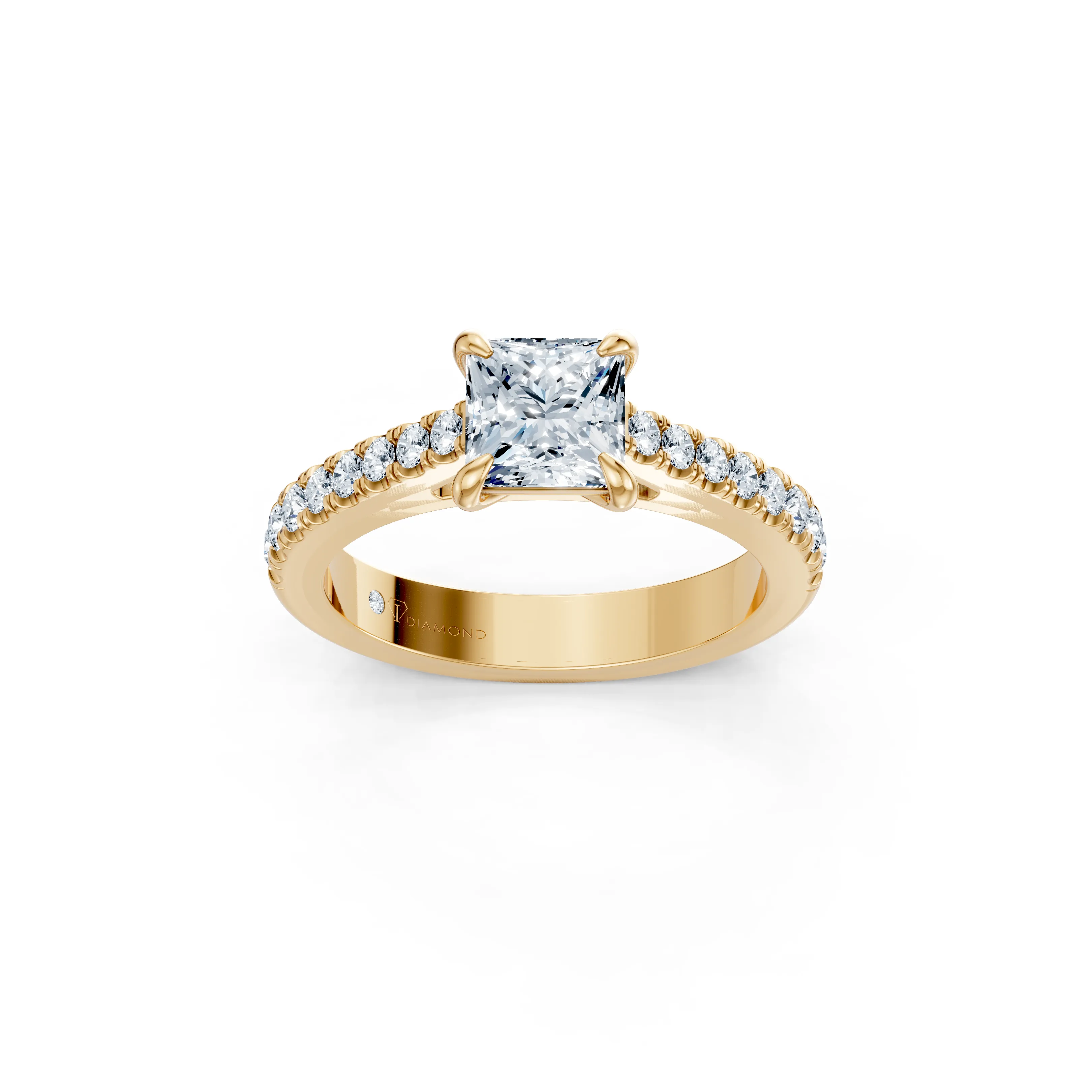 serena princess pave solitaire ring - main - 1