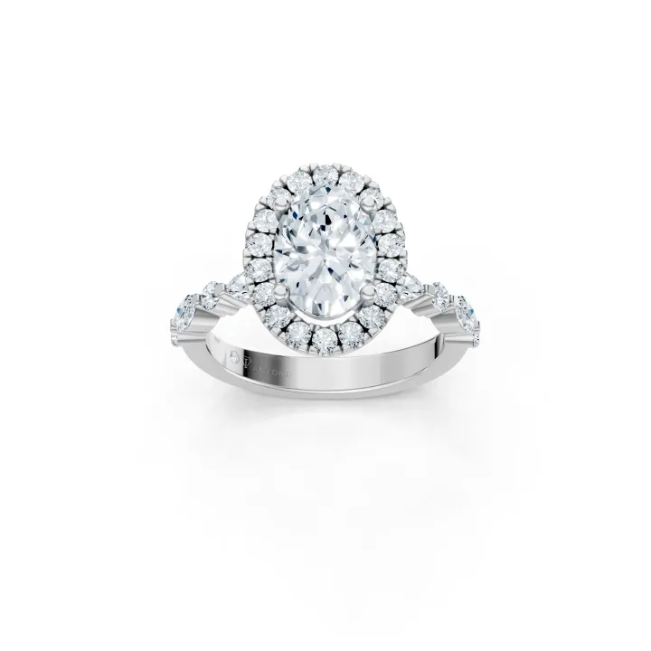 Selene Oval Halo Ring