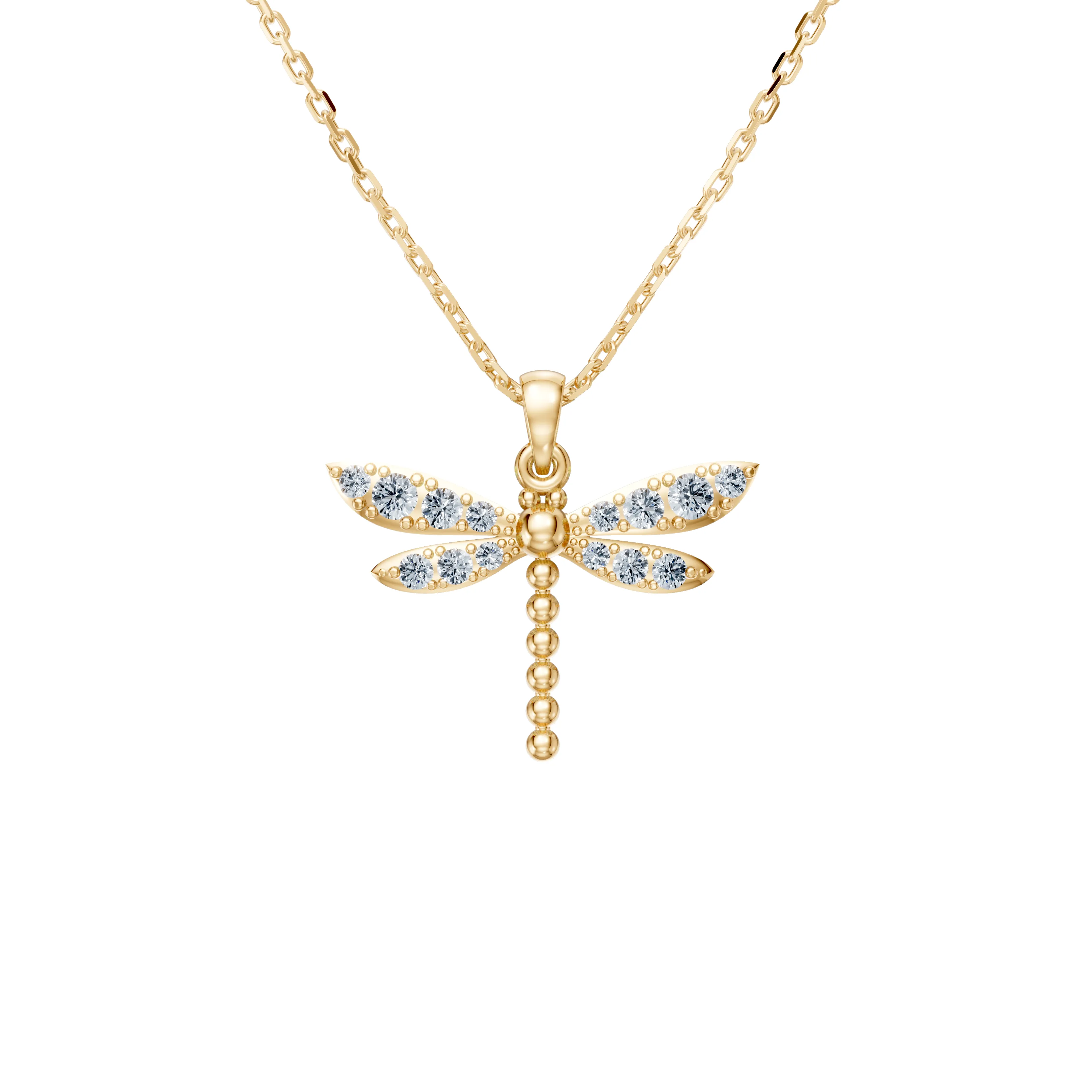 luminis pave dragonfly pendant - main - 1