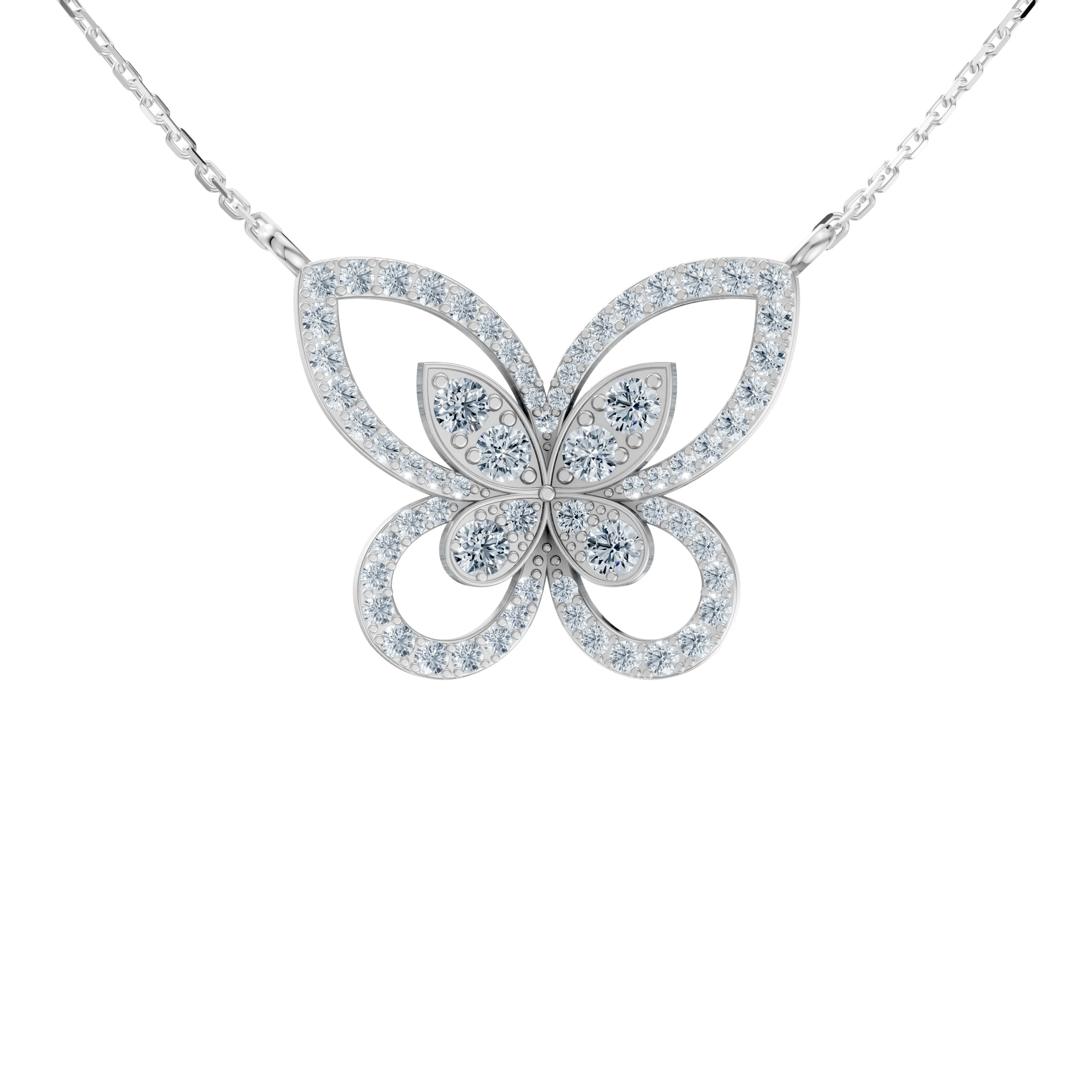 papillon pave butterfly pendant - main - 1