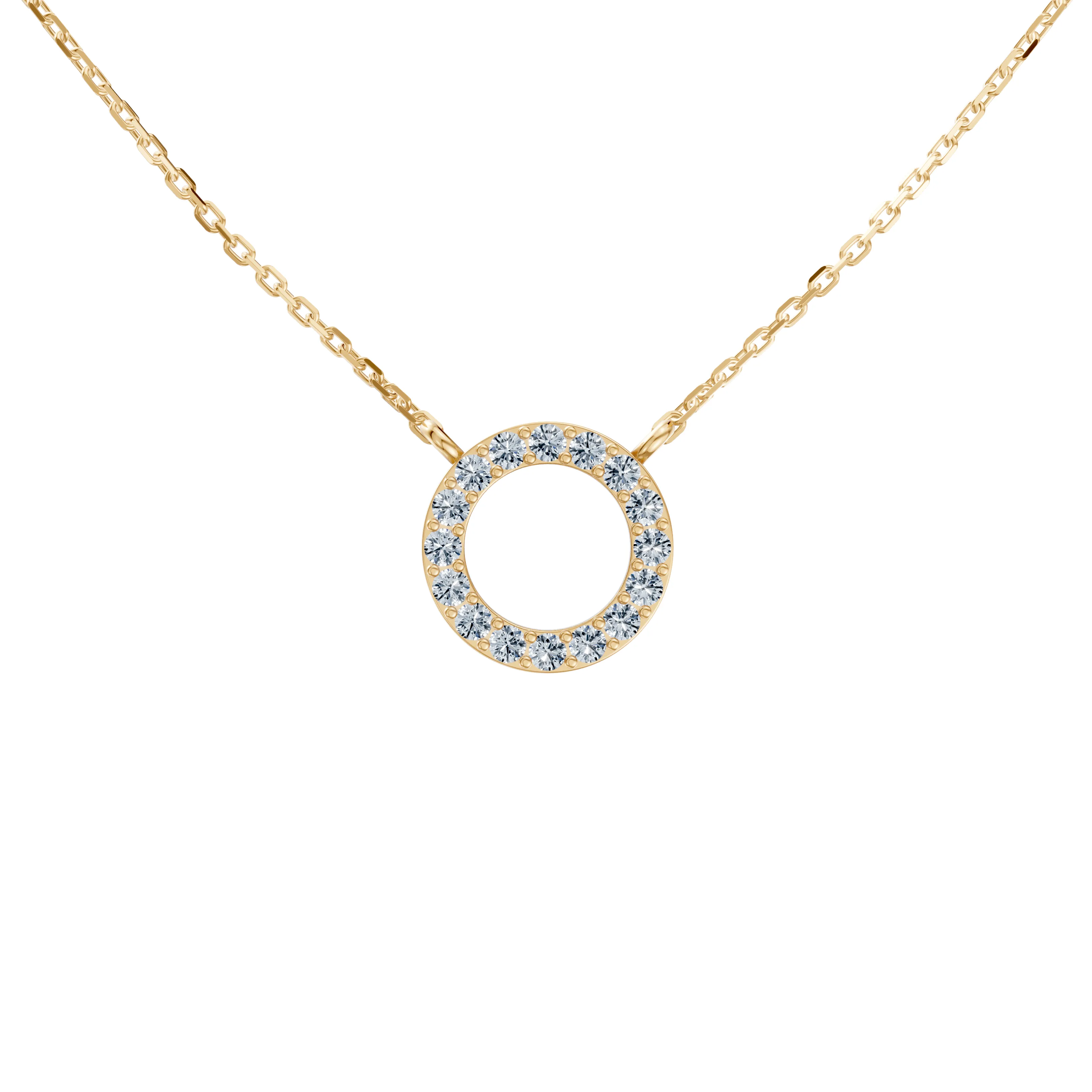 aura pave circle pendant - main - 1