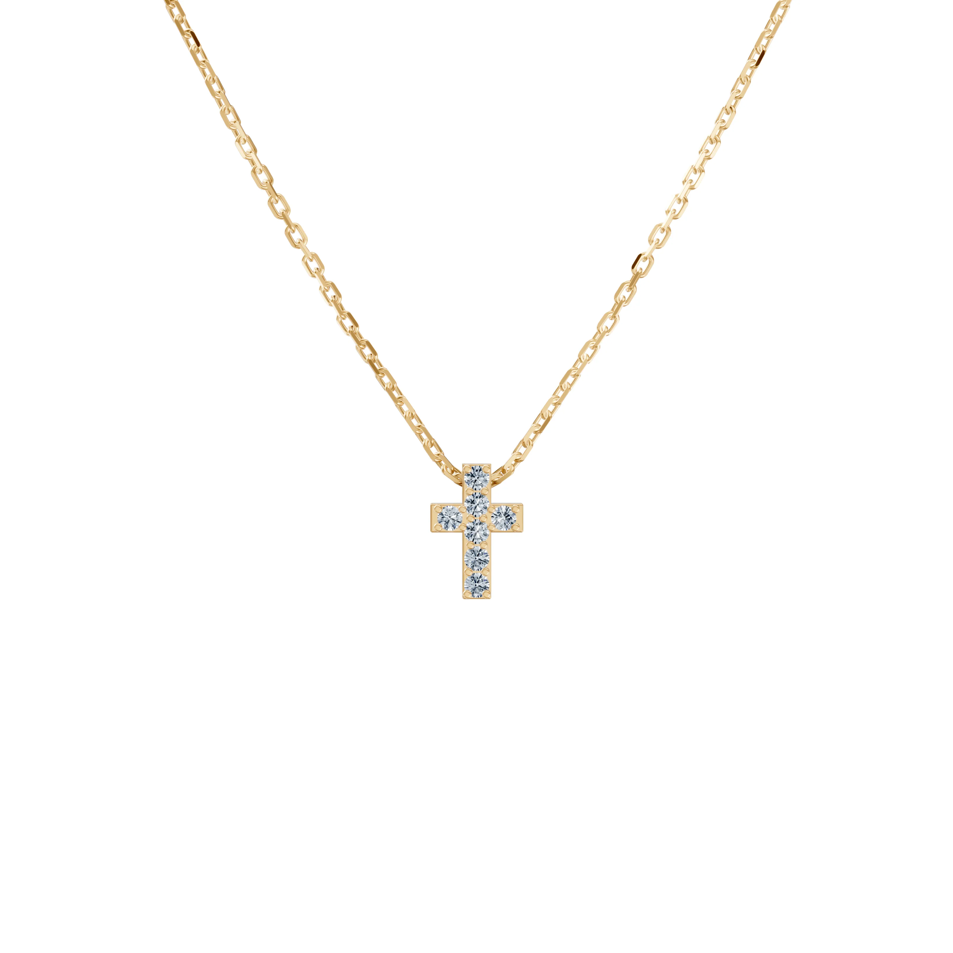 veritas pave mini cross pendant - main - 1