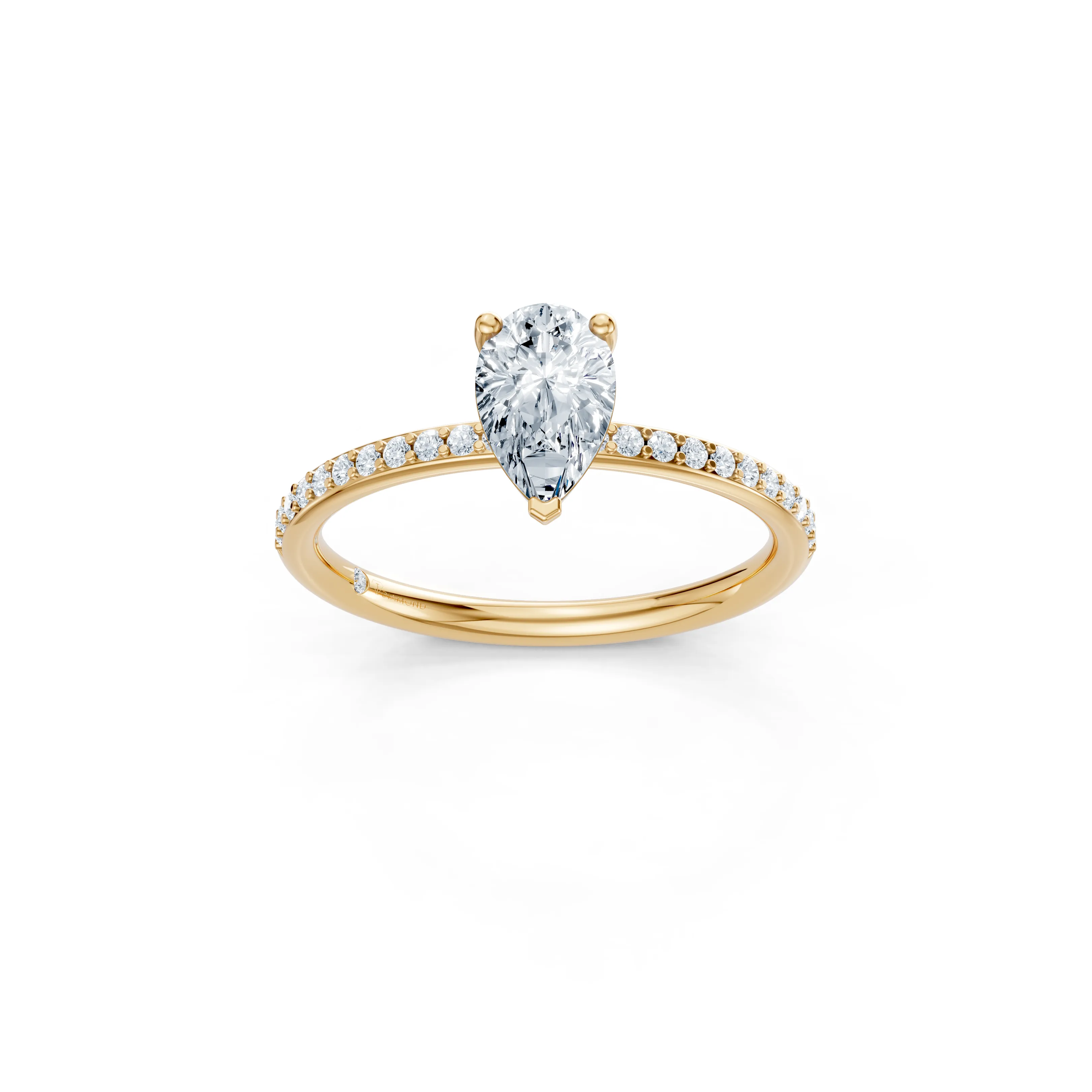 selenova pave pear solitaire ring - main - 1
