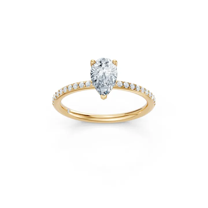 Selenova Pave Pear Solitaire Ring