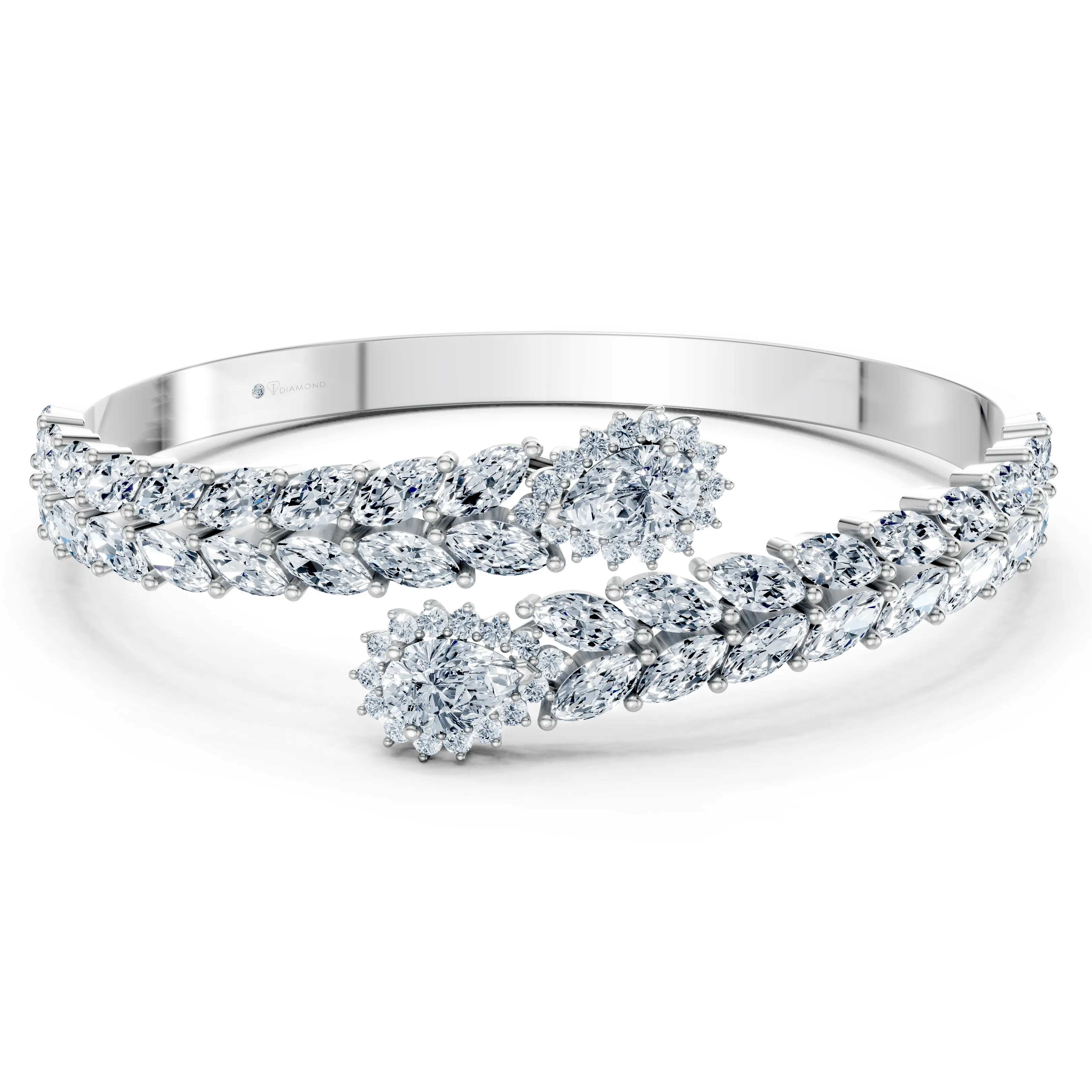 floral cascade crossover bangle - main - 1