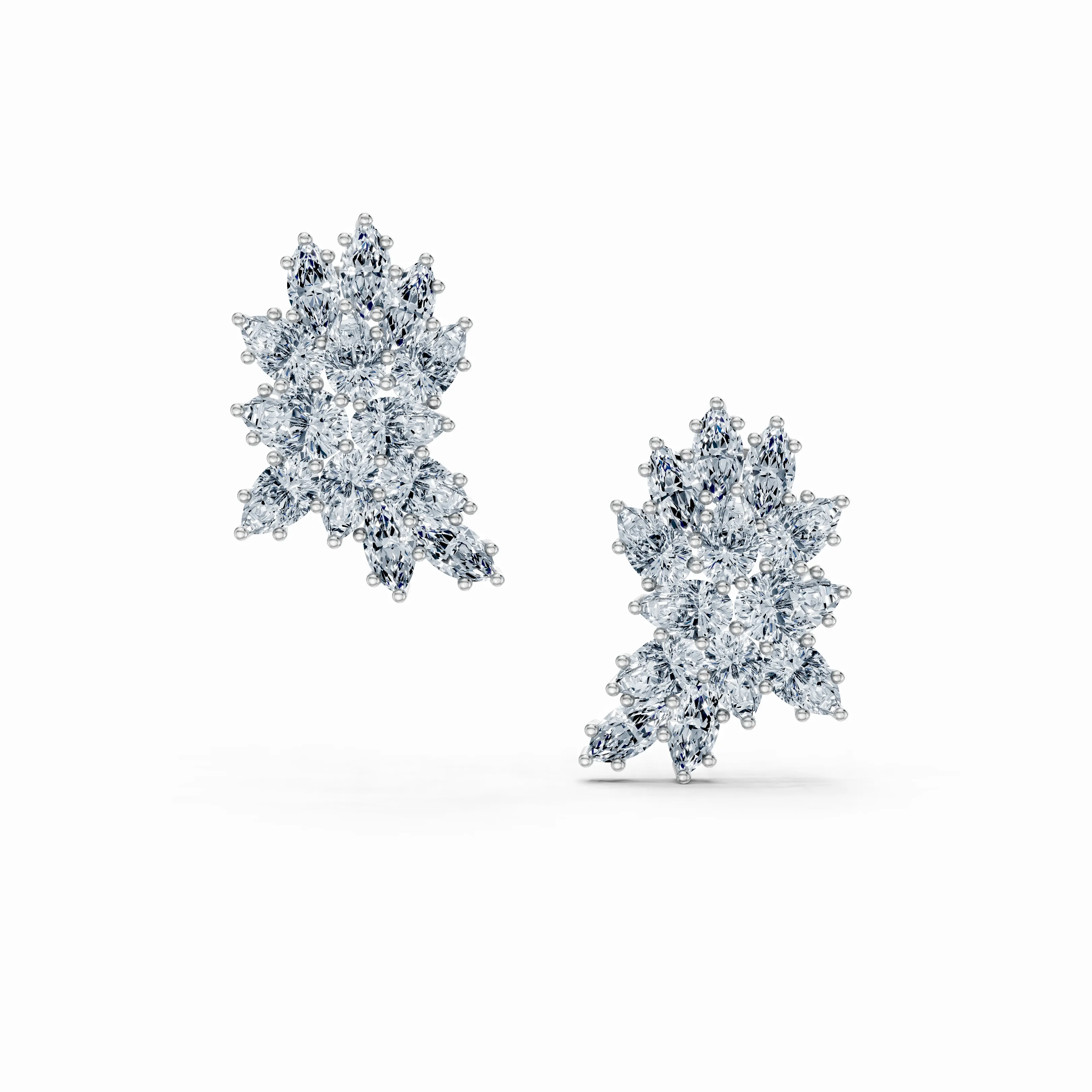 celestia pear marquise cluster earrings - main - 1