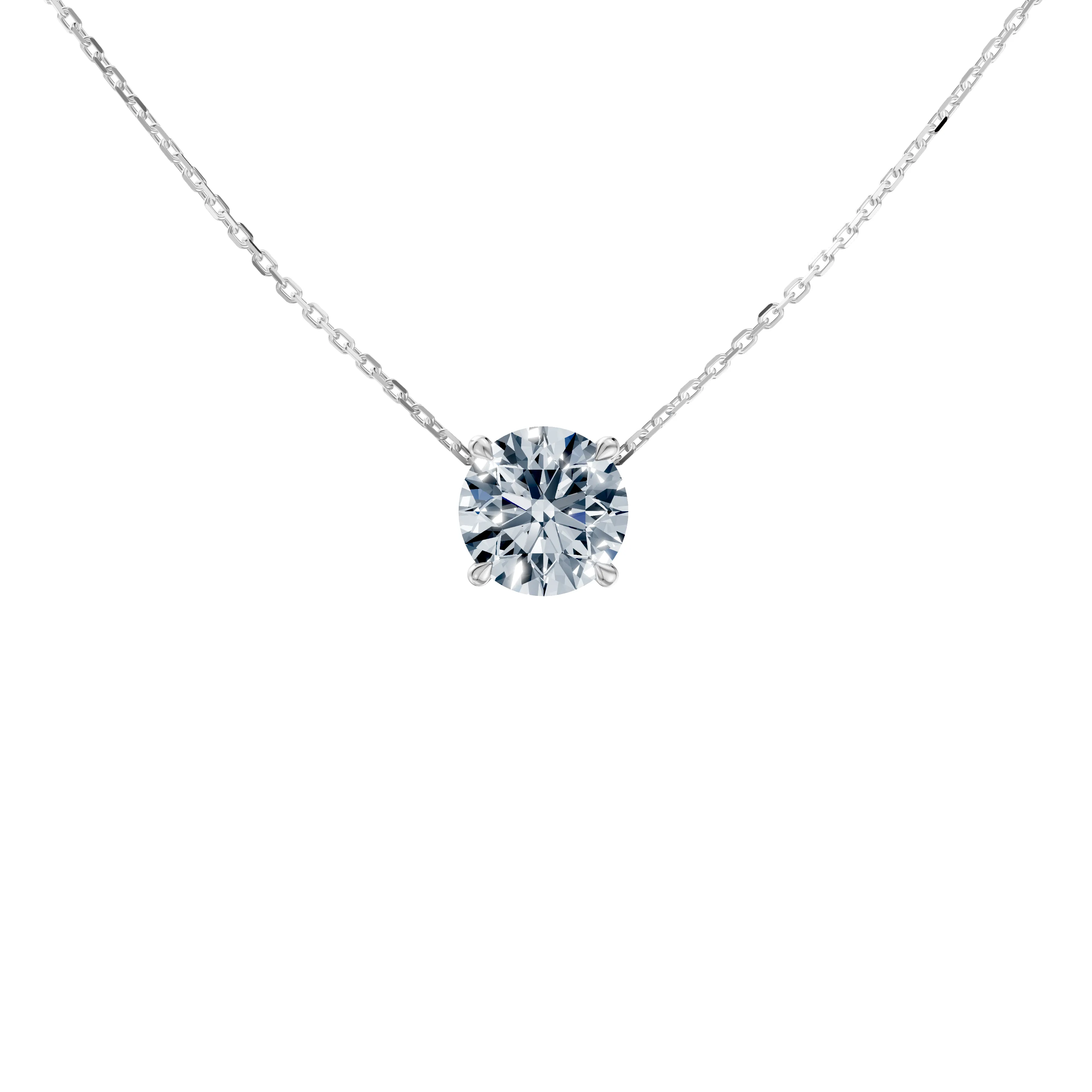 luna 2 carat solitaire necklace - main - 1