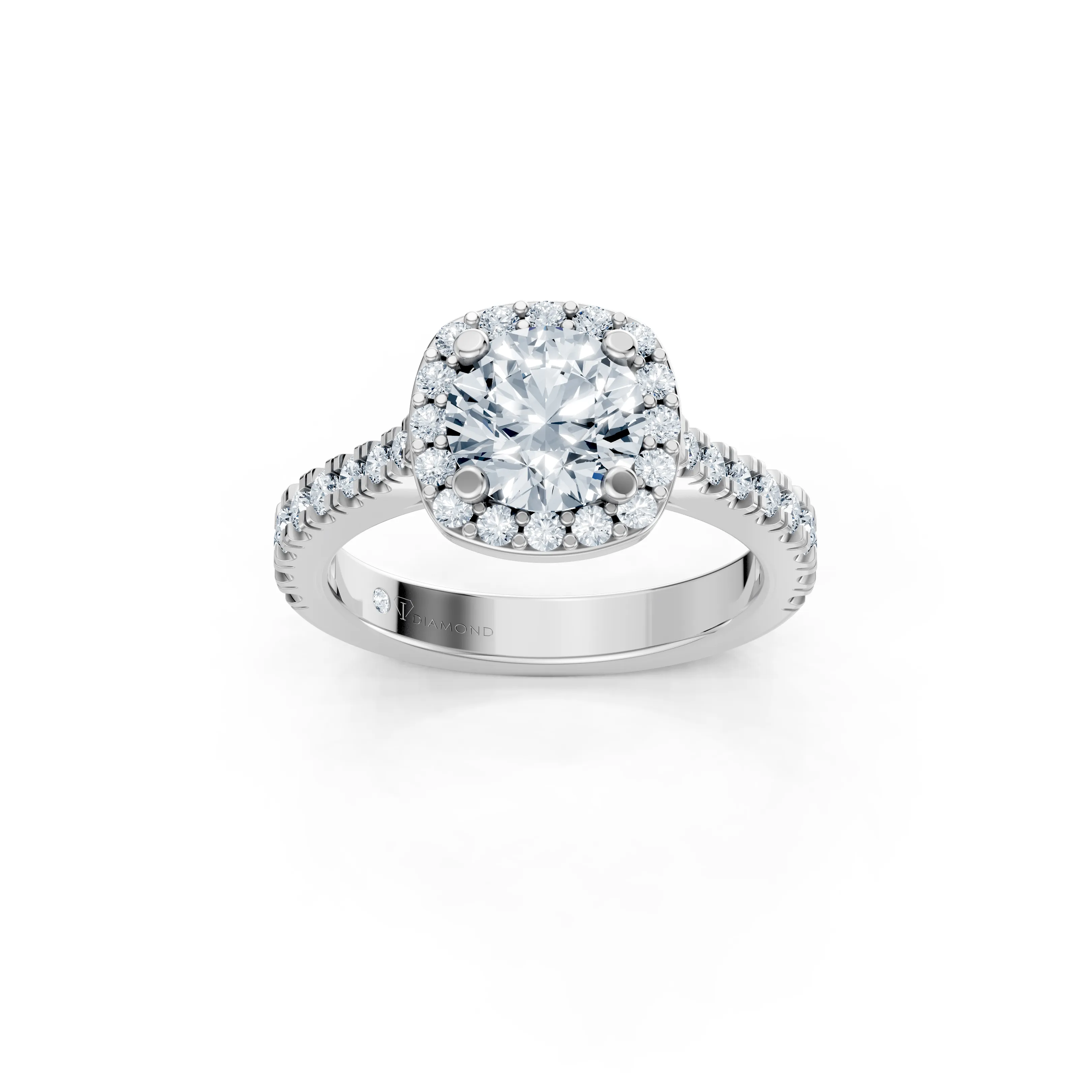 celestial halo pave solitaire ring - main - 1