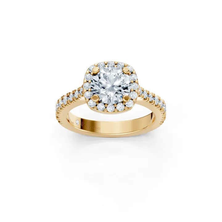 Celestial Halo Pave Solitaire Ring