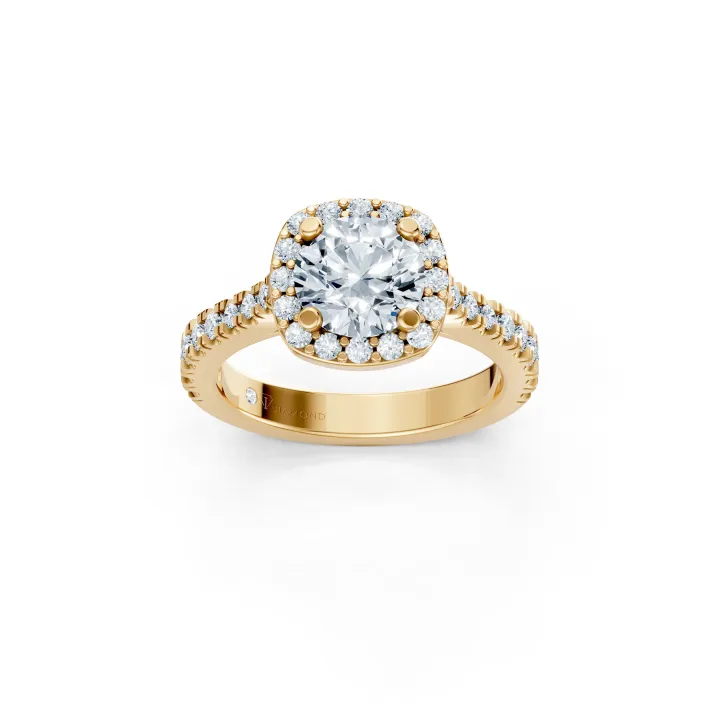 Celestial Halo Pave Solitaire Ring