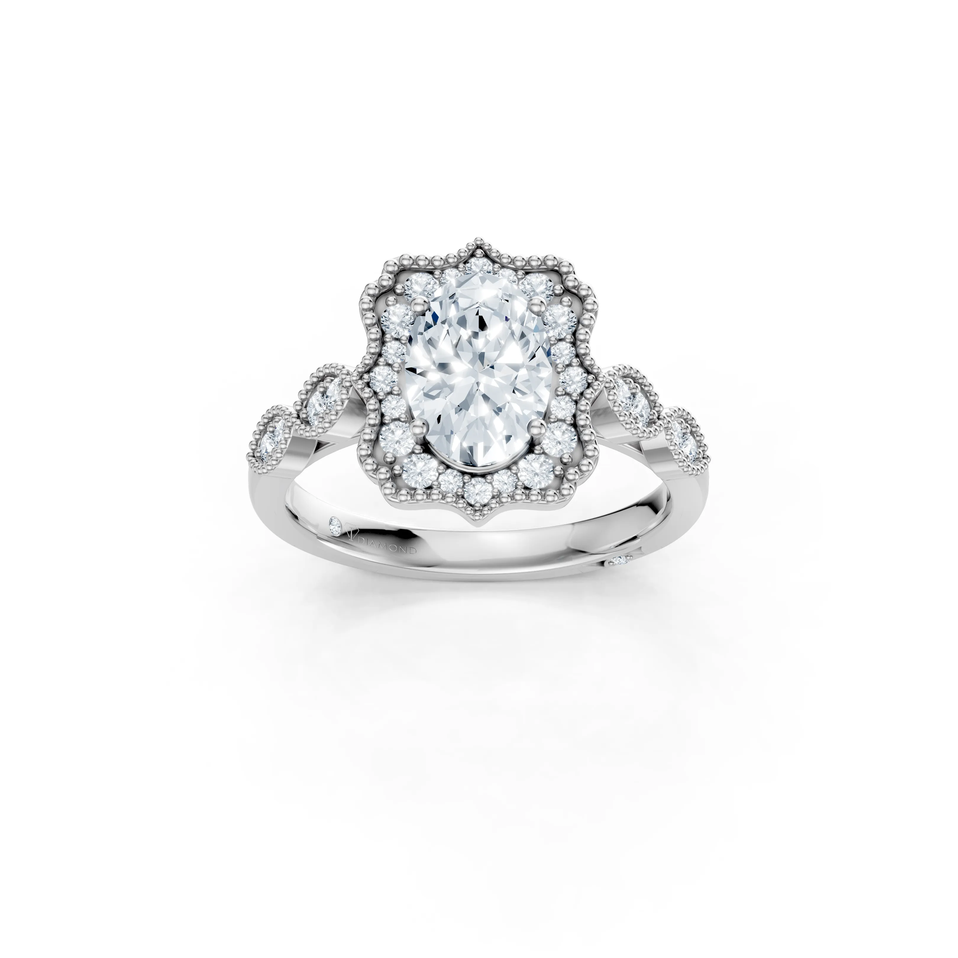 seraphina halo vintage engagement ring - main - 1