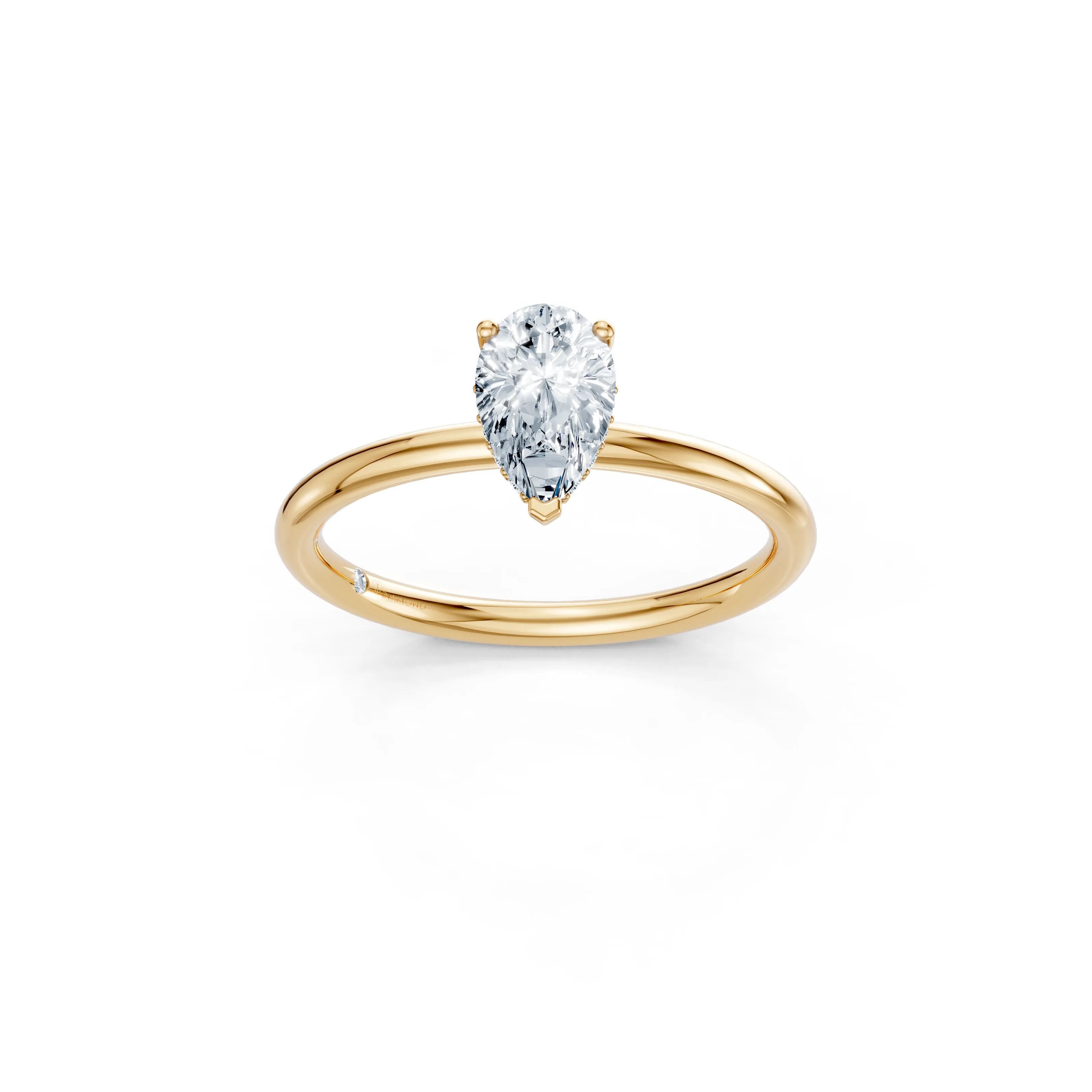 soraya hidden halo pear solitaire ring - main - 1