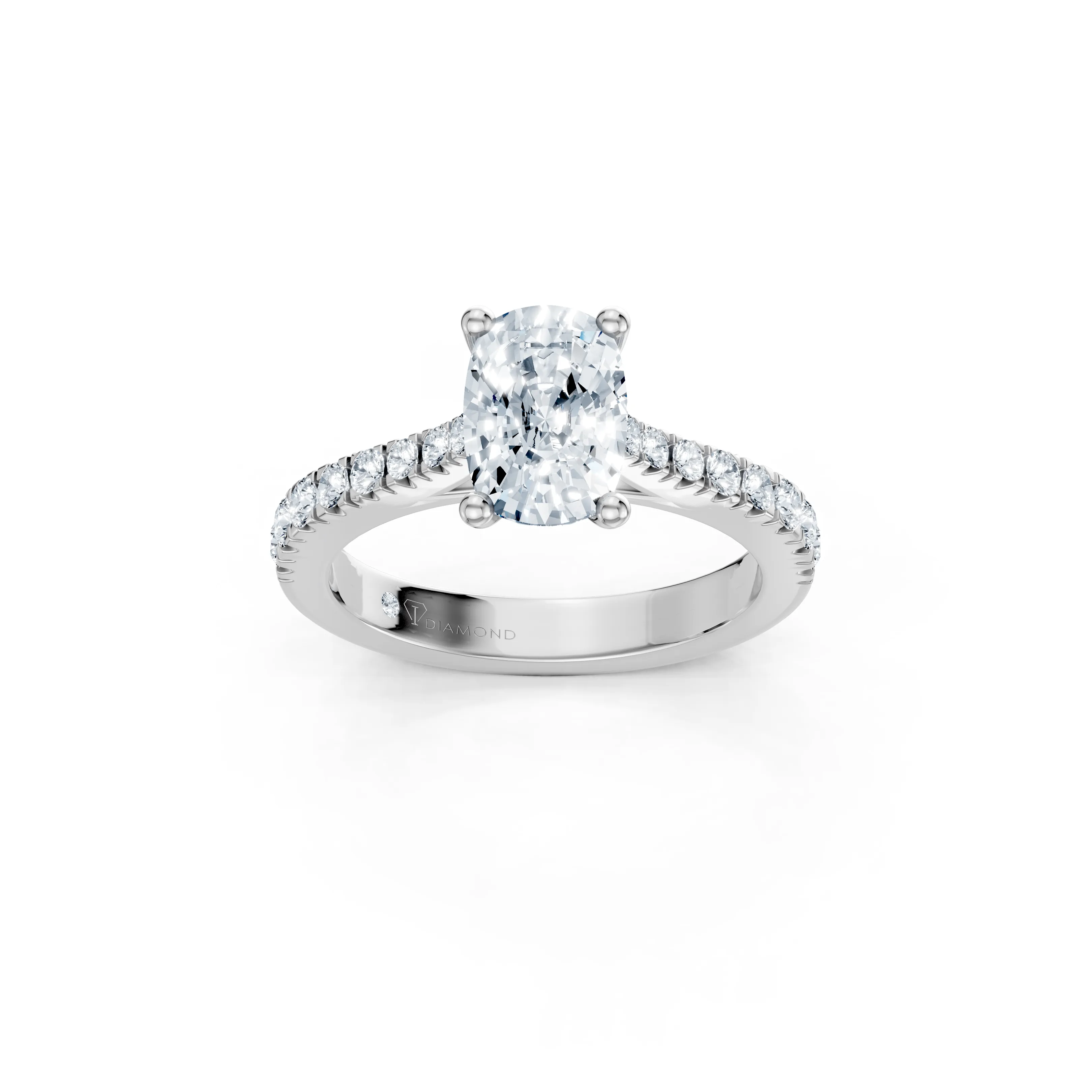 aurelia cushion pave solitaire ring - main - 1
