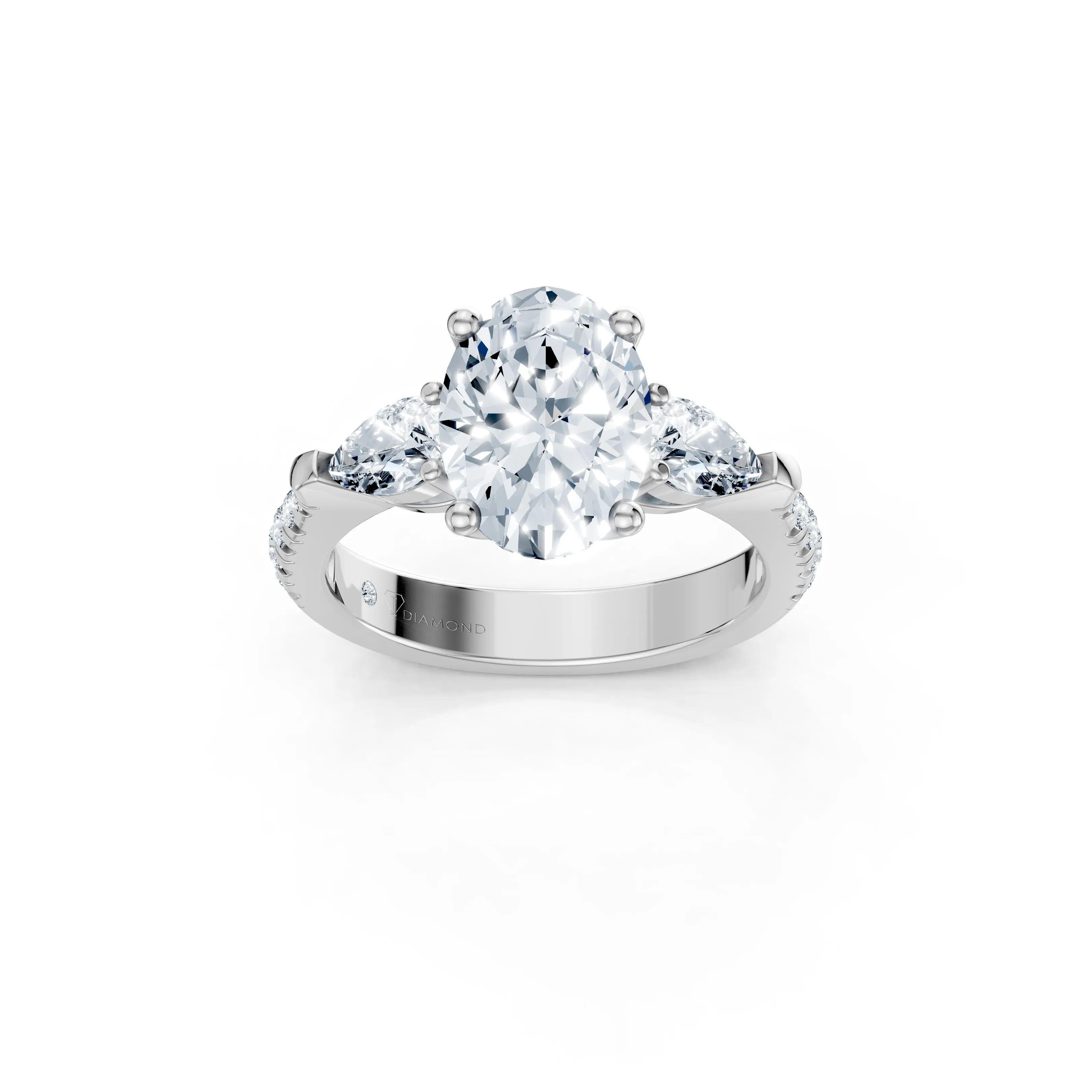 olivienne oval pear pave engagement ring - main - 1