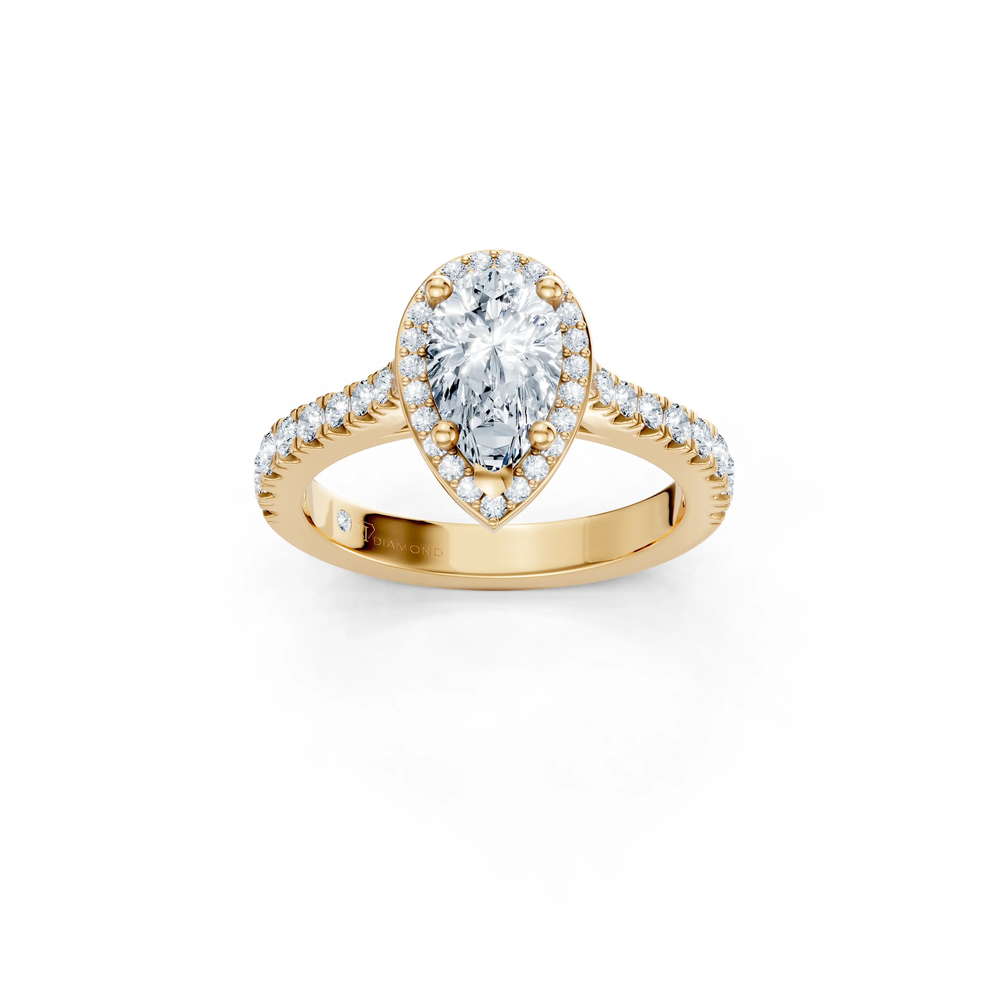 isolde pear halo pave ring - main - 1